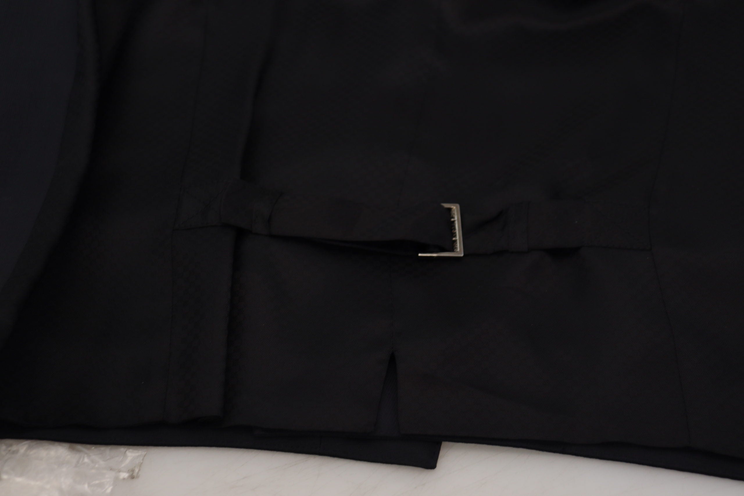Dolce & Gabbana Black Wool Stretch Waistcoat Formal Vest Dolce & Gabbana