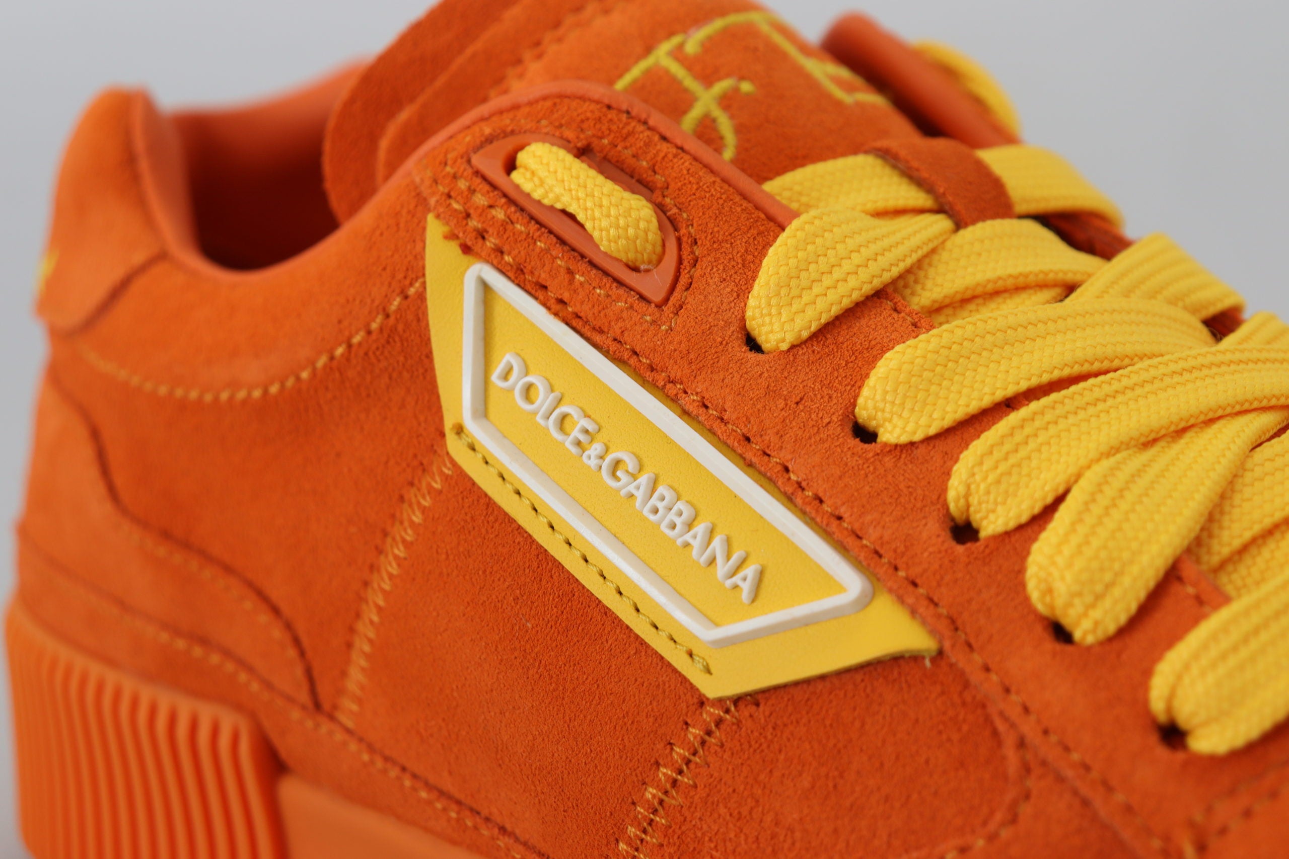 Dolce & Gabbana Orange Leather P.j. Tucker Sneakers Shoes Dolce & Gabbana
