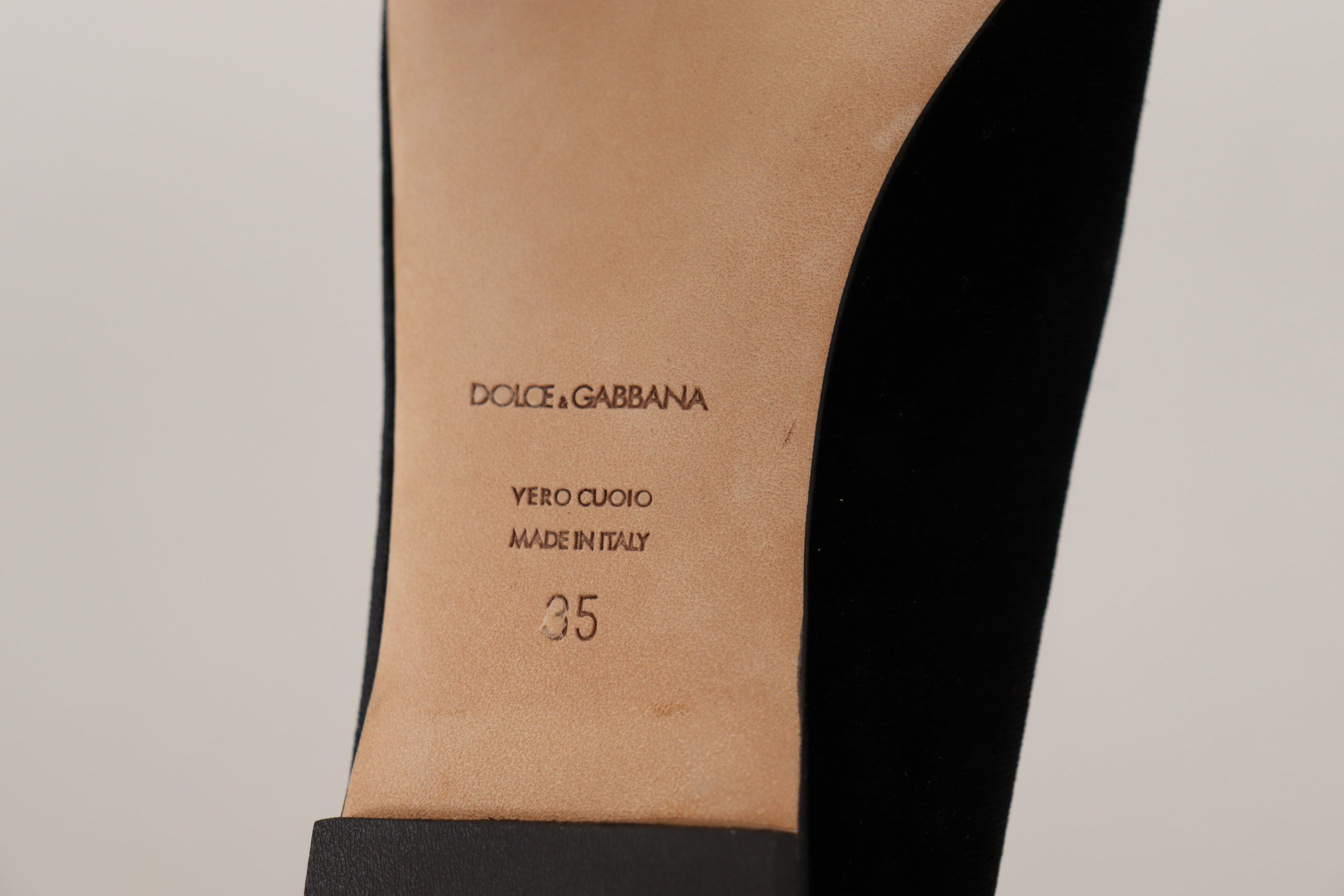 Dolce & Gabbana Black DG Sacred Heart Patch Slip On Flat Shoes Dolce & Gabbana