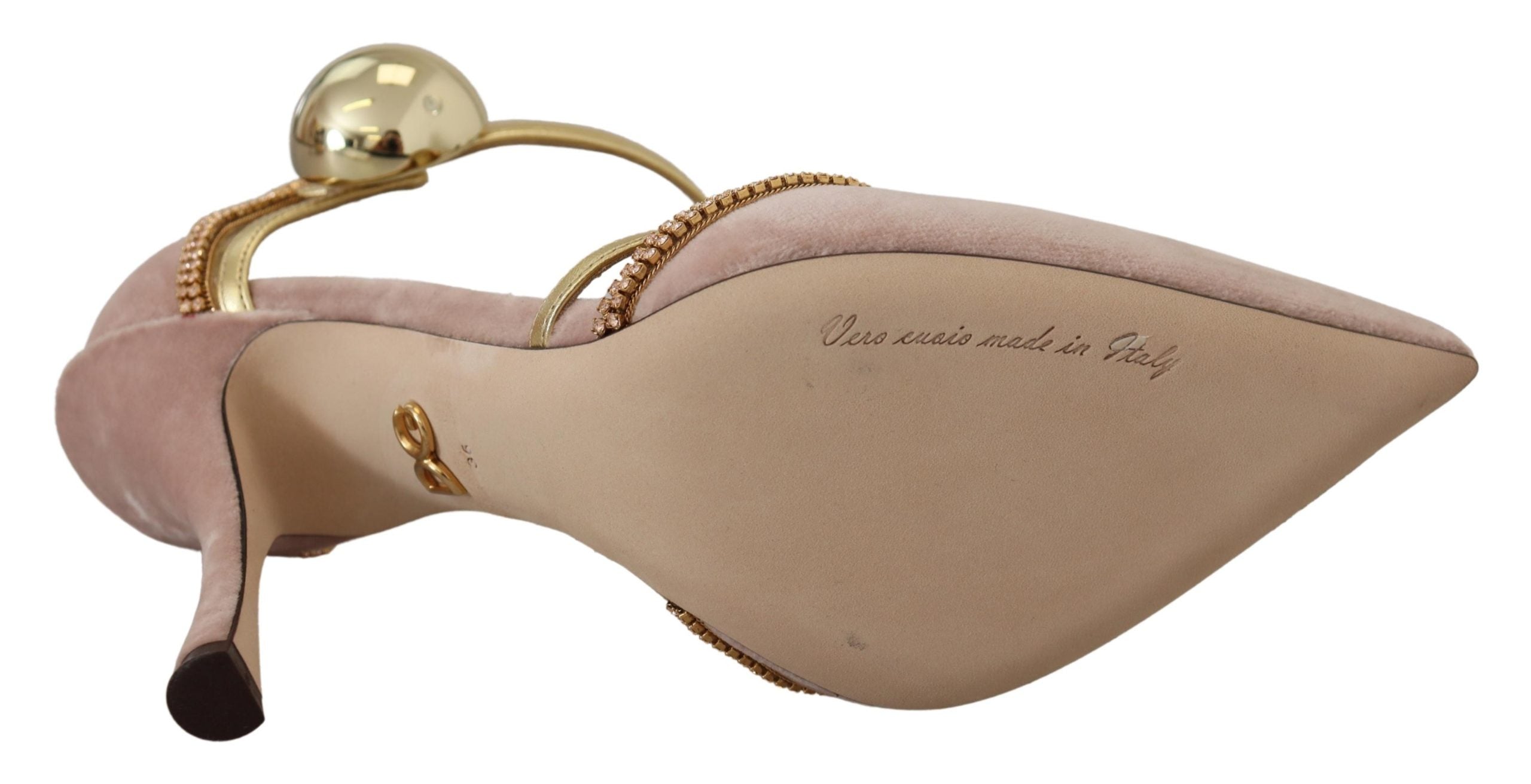 Dolce & Gabbana Pink Crystal T-strap Heels Pumps Shoes Dolce & Gabbana