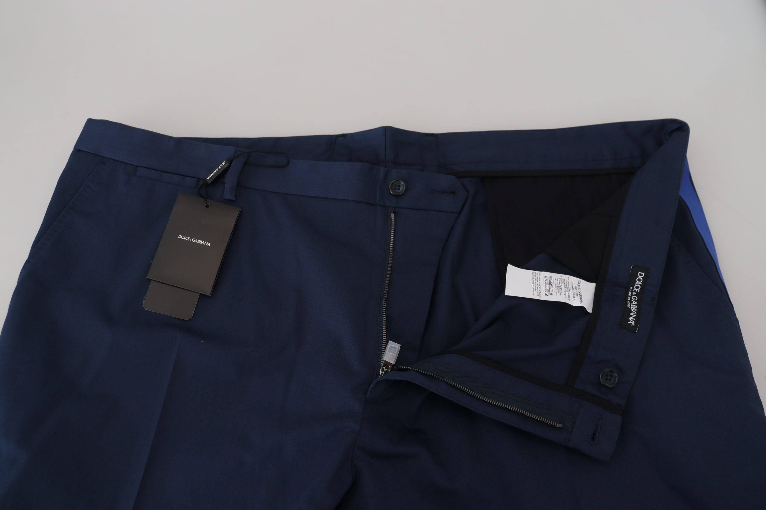 Dolce & Gabbana Blue Cotton Men Cropped Pants Dolce & Gabbana