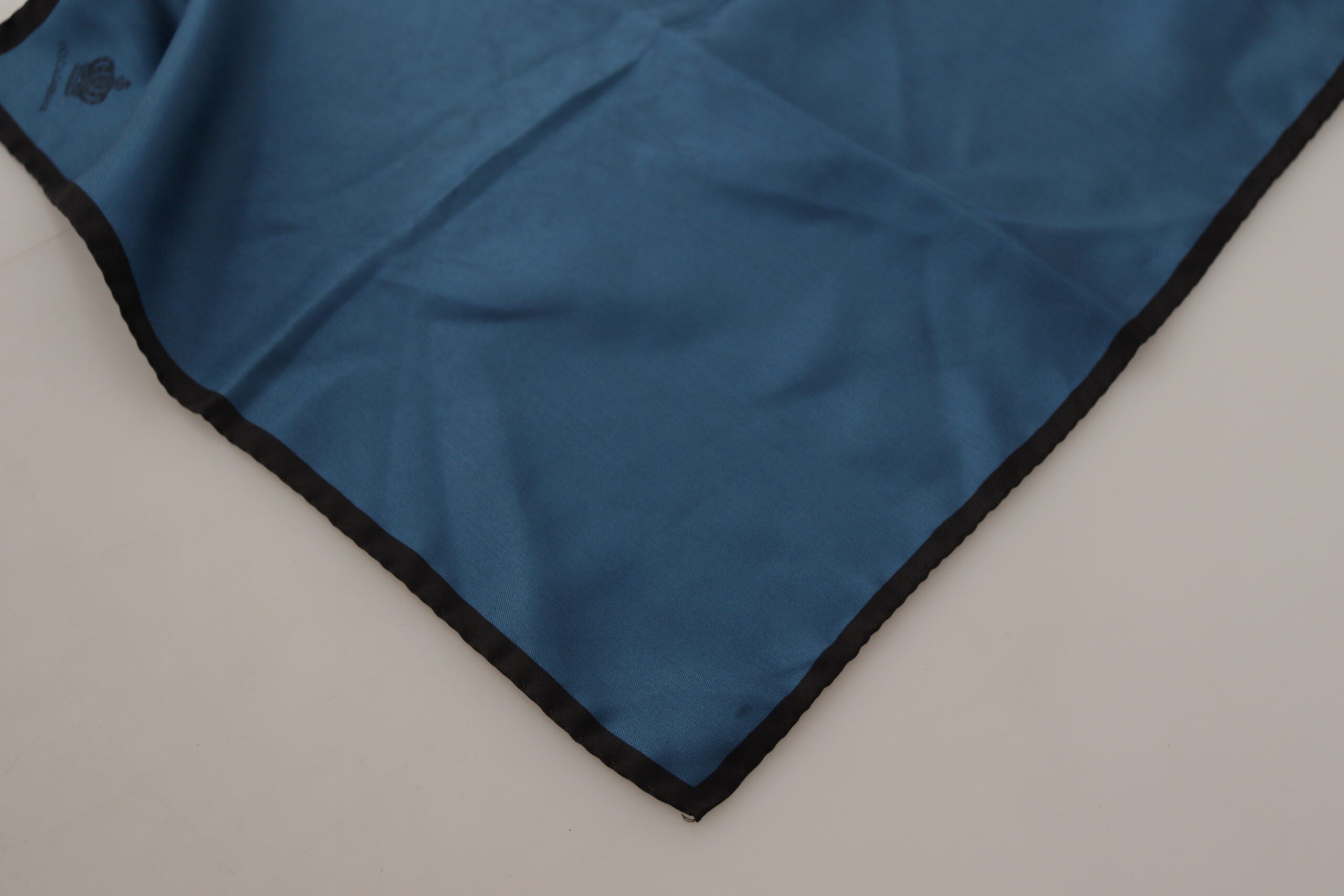 Dolce & Gabbana Black Blue DG Crown Printed Square Handkerchief Scarf Dolce & Gabbana