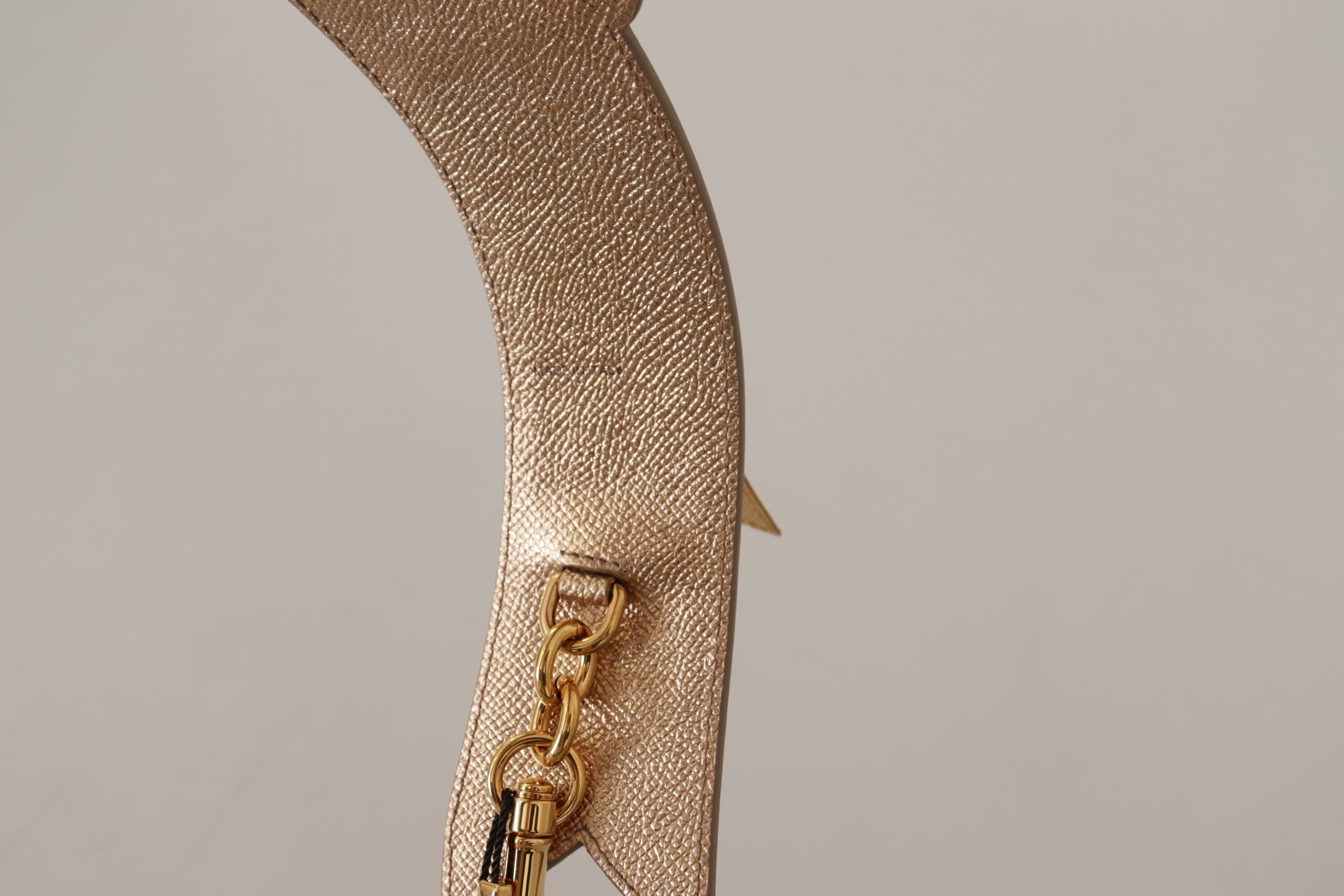 Dolce & Gabbana Gold Leather LOVE Patch Bag Shoulder Strap Dolce & Gabbana