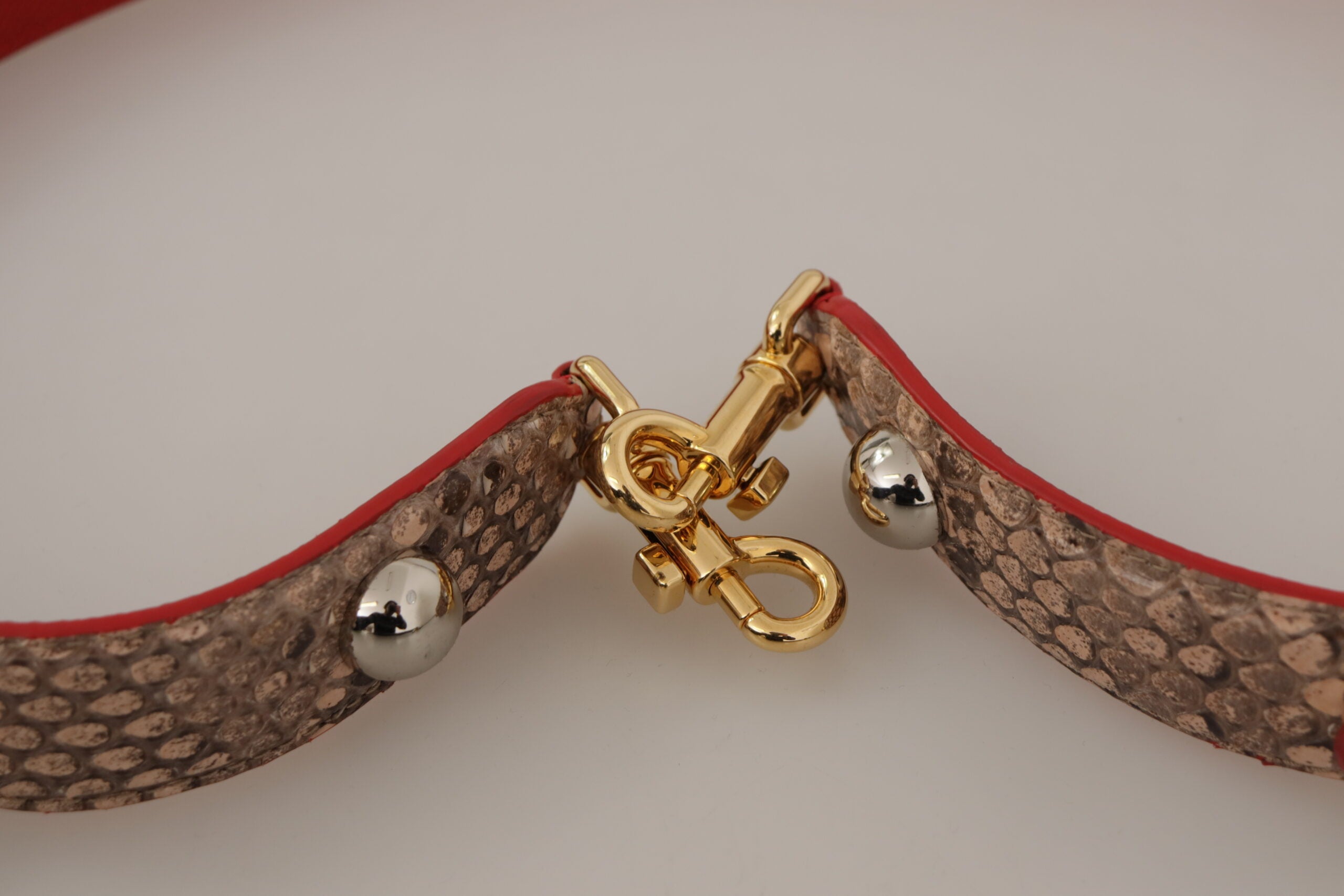 Dolce & Gabbana Brown Python Leather Crystals Shoulder Strap Dolce & Gabbana