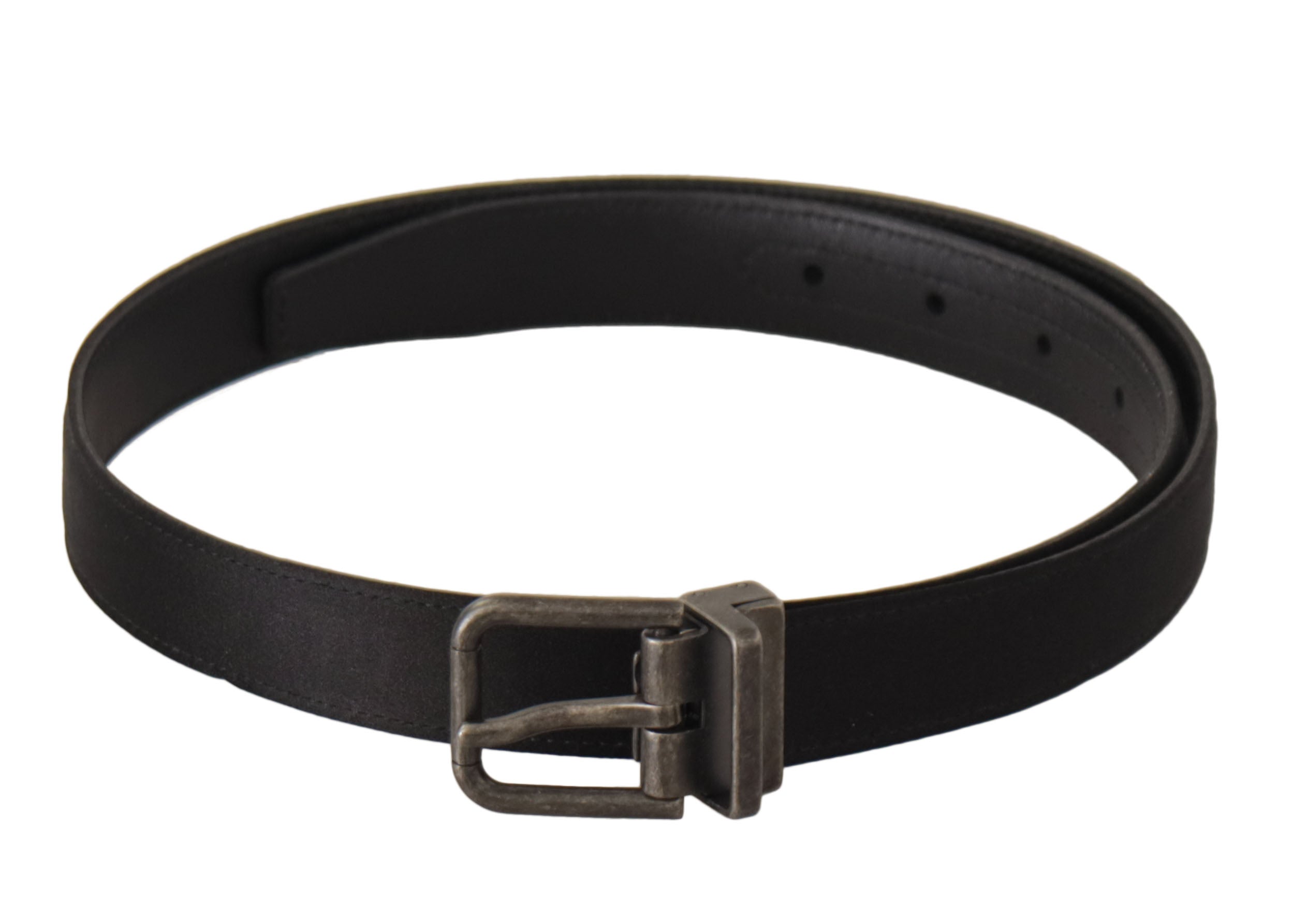 Dolce & Gabbana Black Calfskin Leather Vintage Metal Buckle Belt Dolce & Gabbana