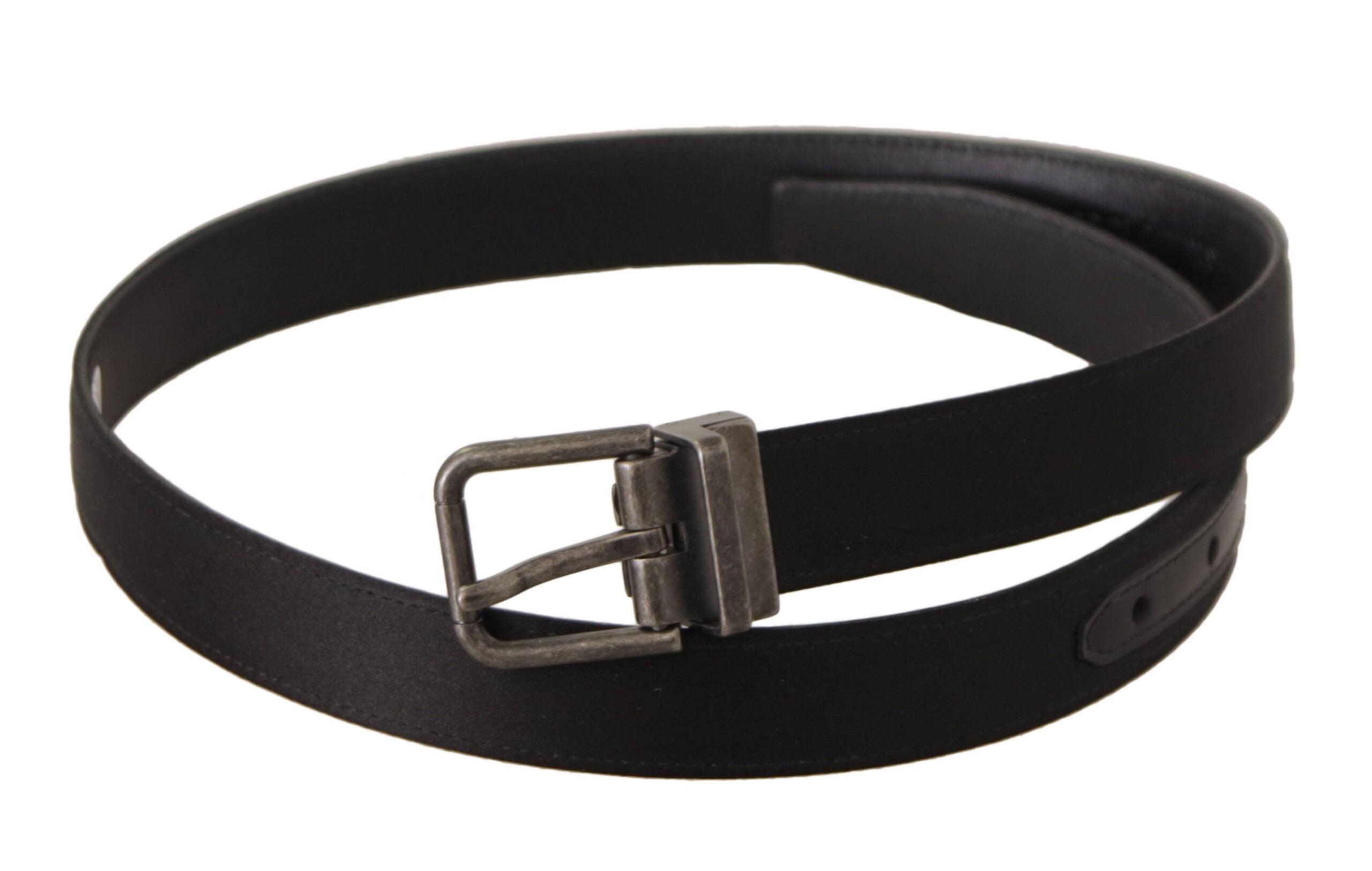 Dolce & Gabbana Black Calfskin Leather Vintage Metal Buckle Belt Dolce & Gabbana