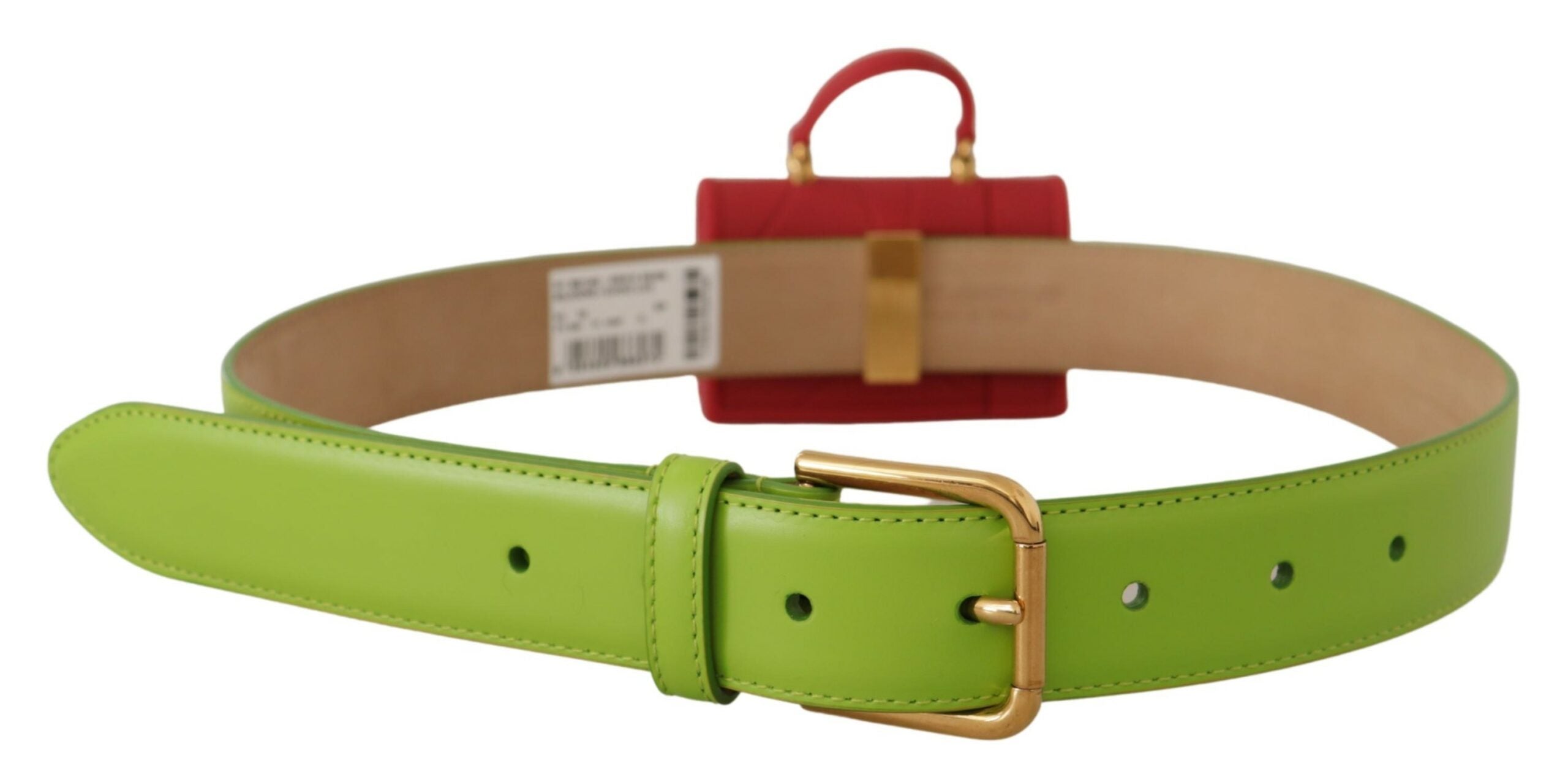 Dolce & Gabbana Green Leather Devotion Heart Micro Bag Headphones Belt Dolce & Gabbana