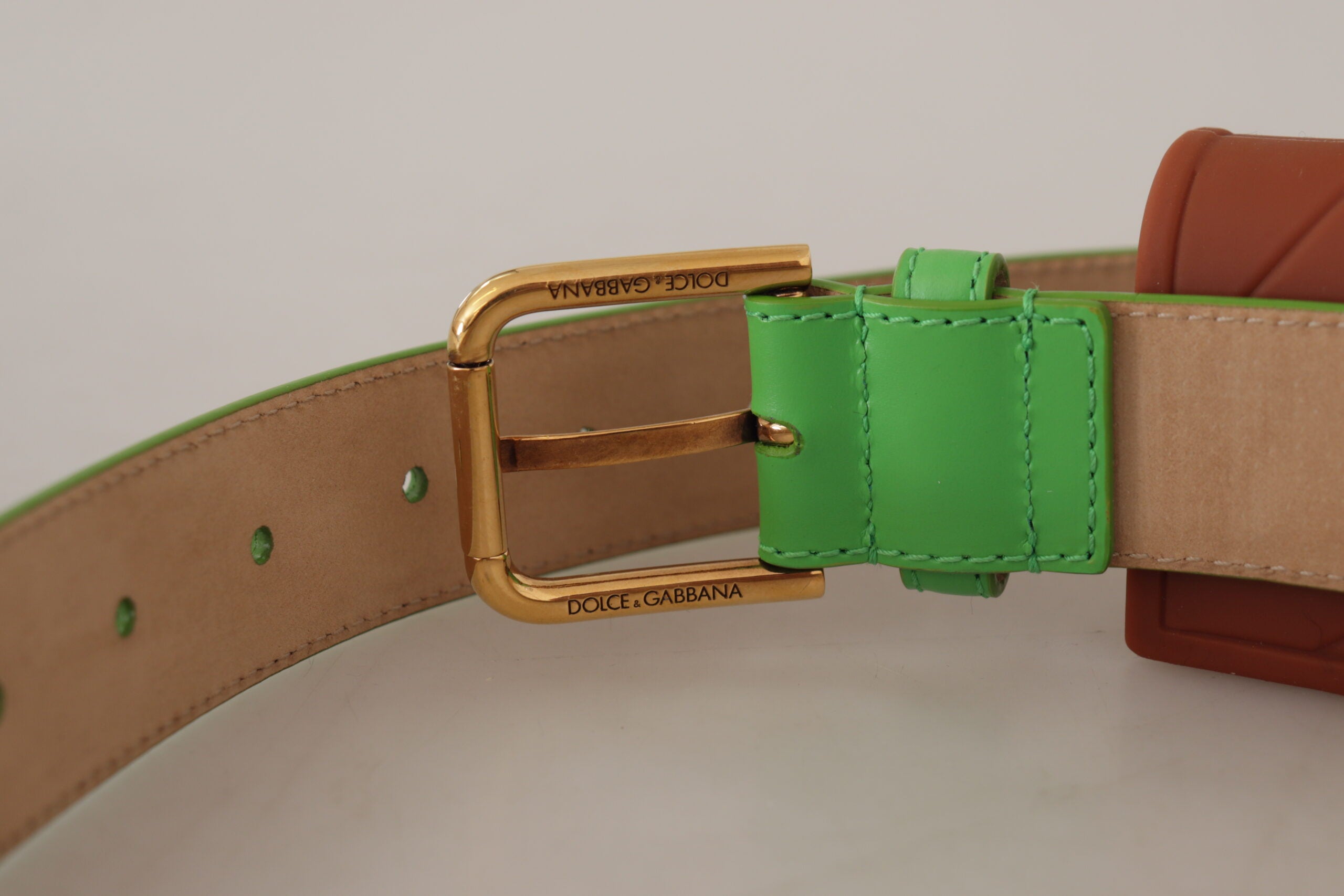 Dolce & Gabbana Green Leather Devotion Heart Micro Bag Headphones Belt Dolce & Gabbana