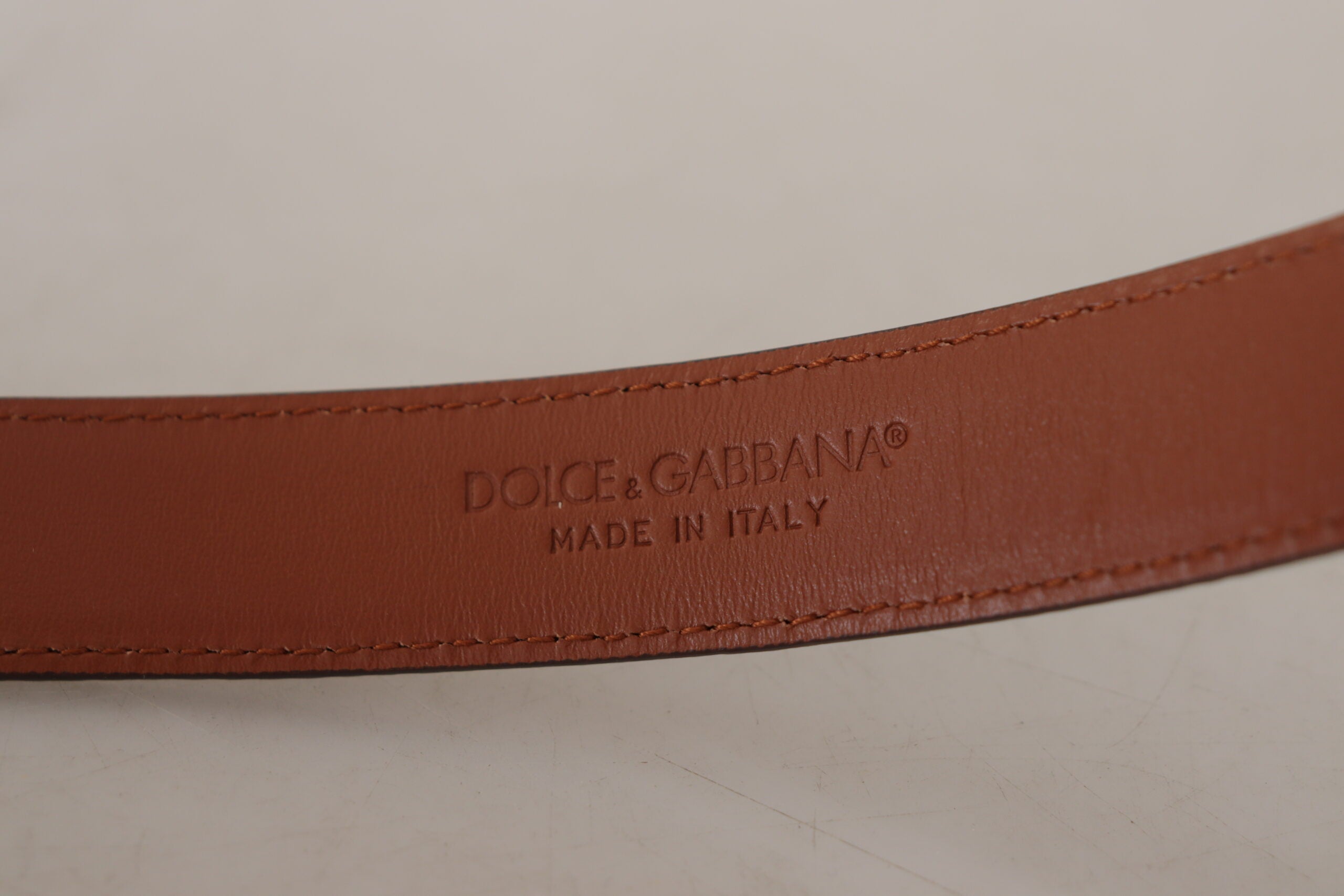 Dolce & Gabbana Brown Leopard Embossed Leather Buckle Belt Dolce & Gabbana