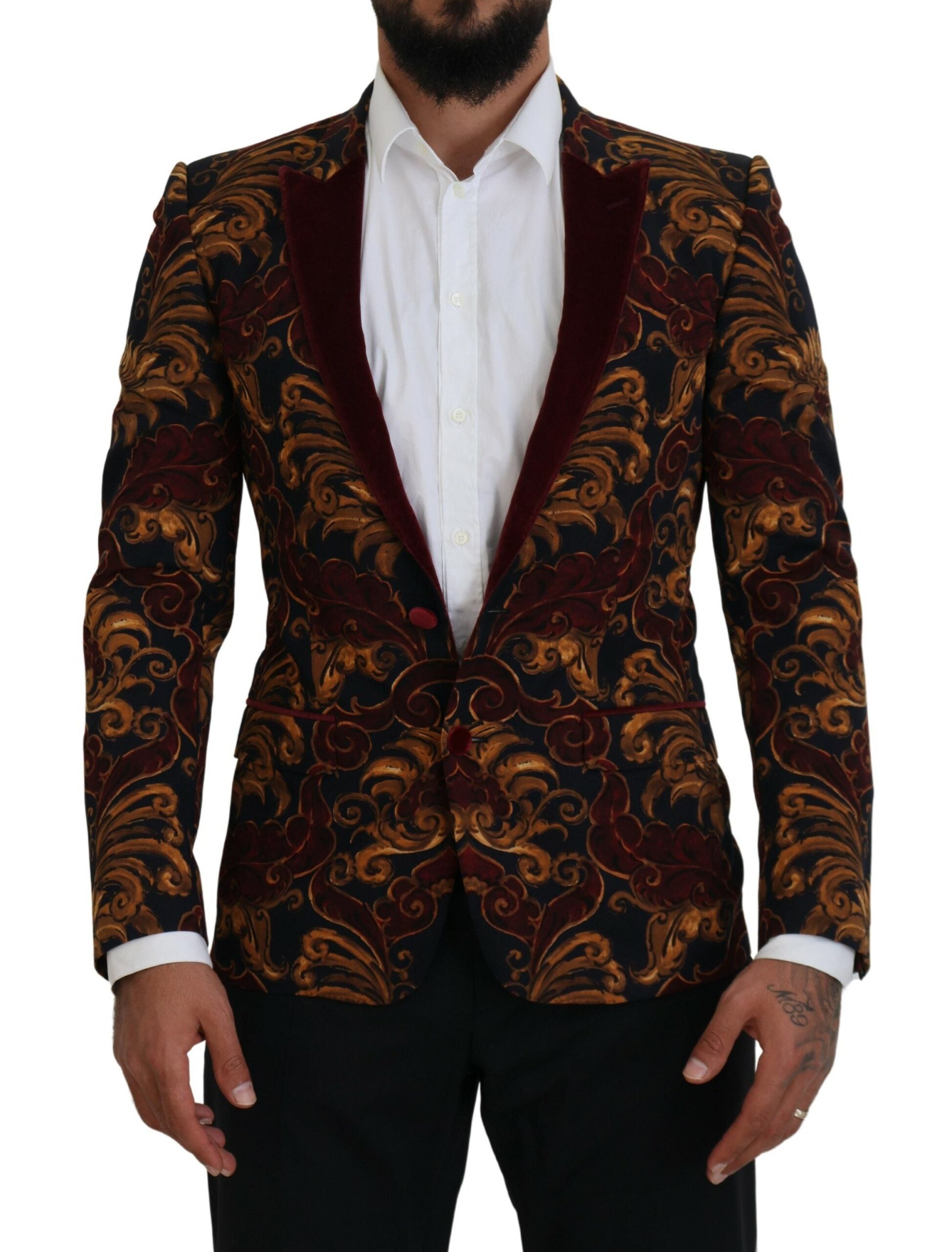 Dolce & Gabbana Multicolor Floral Single Breasted Martini Blazer Dolce & Gabbana
