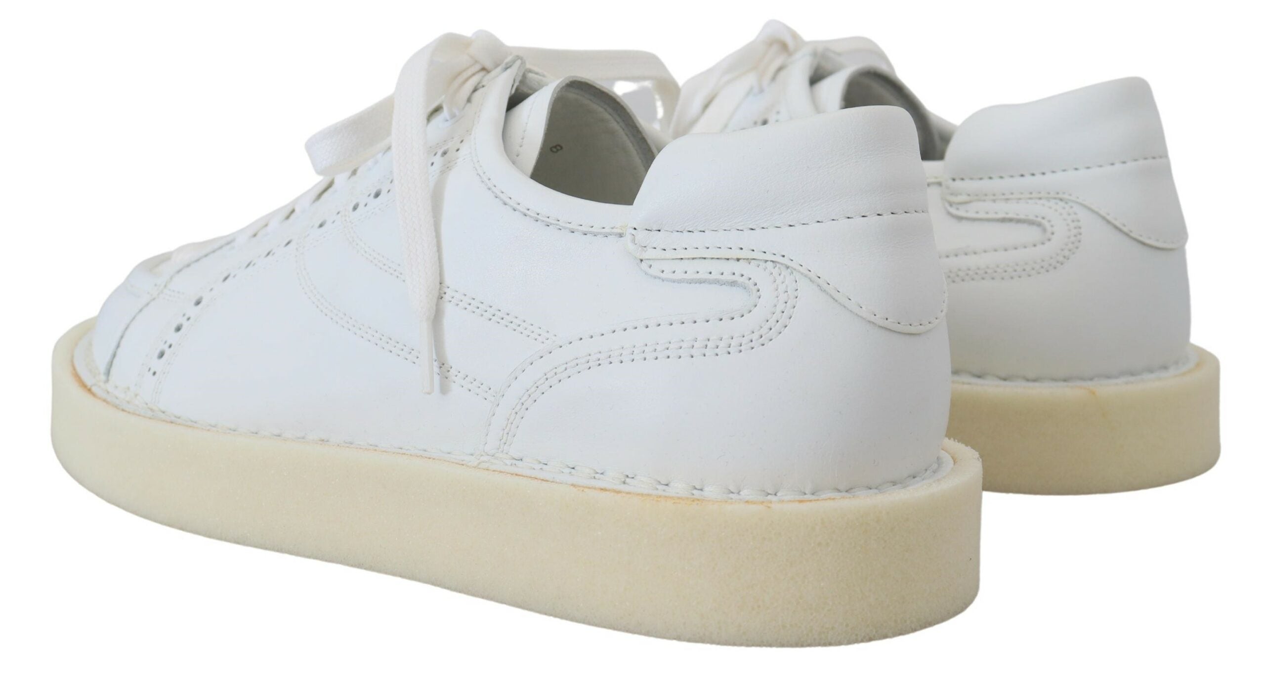 Dolce & Gabbana White Leather Low Top Oxford Sneakers Casual Shoes Dolce & Gabbana