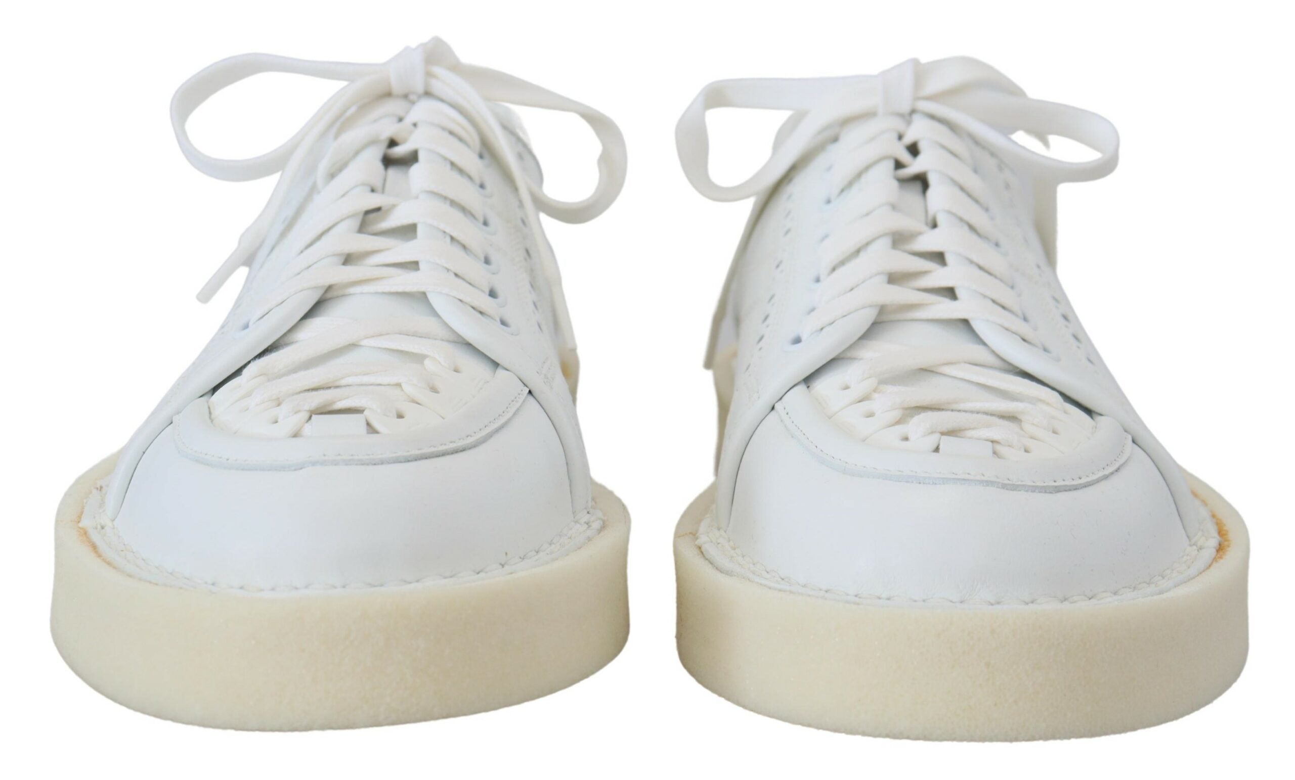 Dolce & Gabbana White Leather Low Top Oxford Sneakers Casual Shoes Dolce & Gabbana