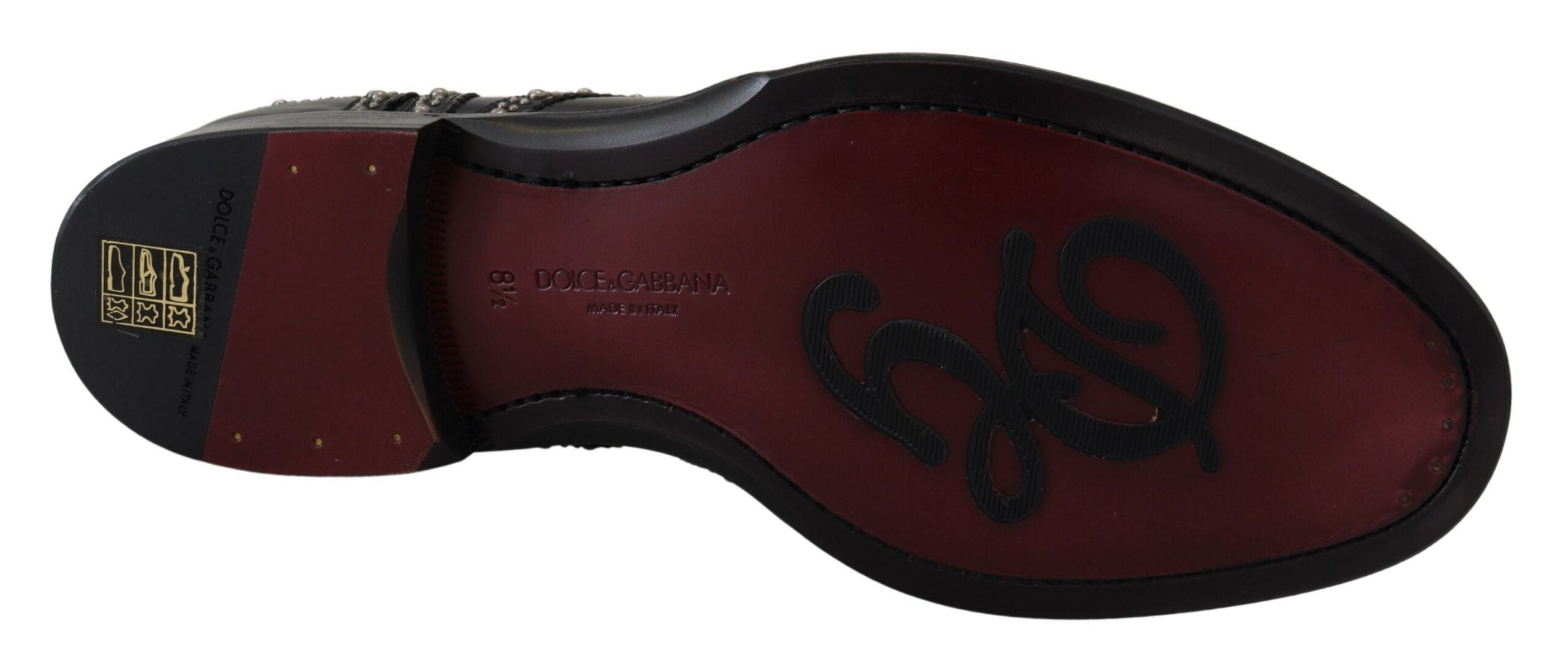 Dolce & Gabbana Black Leather Derby Dress Studded Shoes Dolce & Gabbana