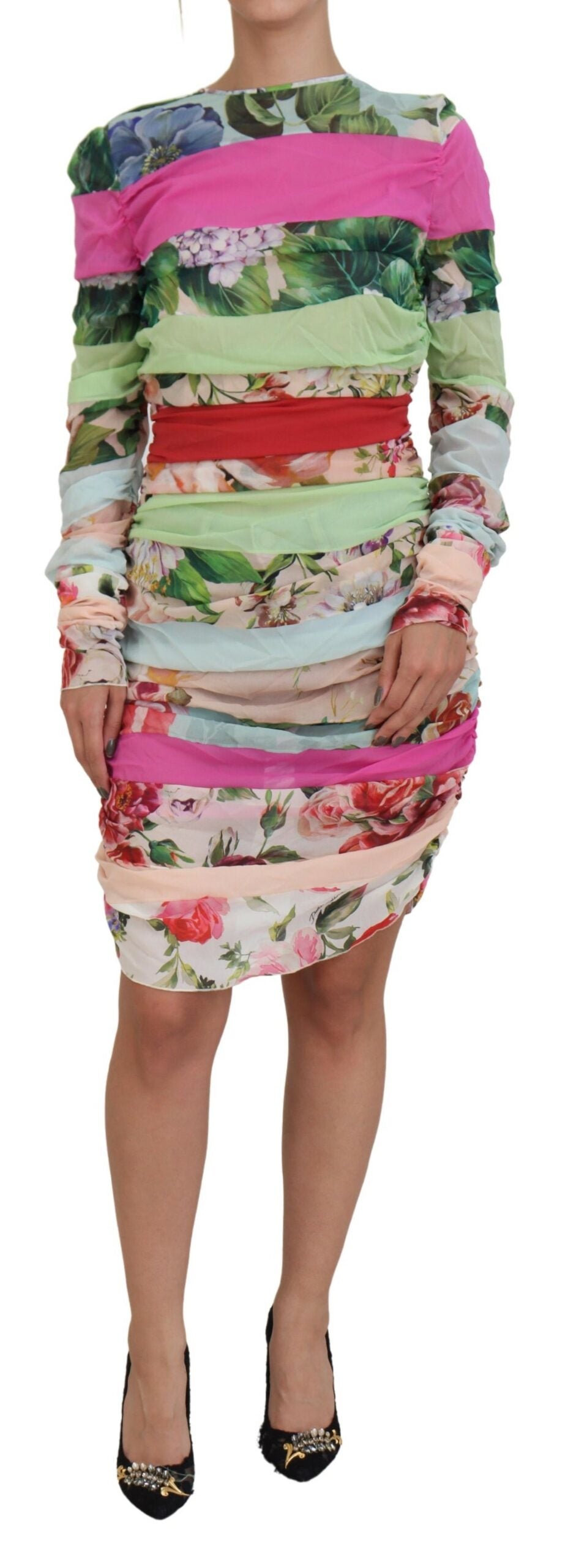 Dolce & Gabbana Multicolor Silk Floral Bodycon Sheath Dress Dolce & Gabbana