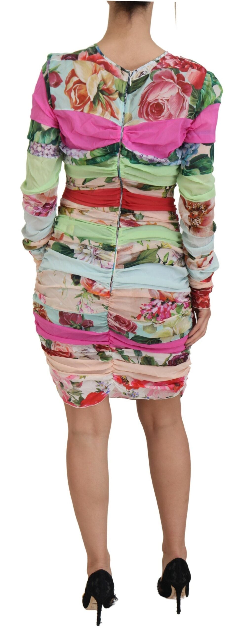 Dolce & Gabbana Multicolor Silk Floral Bodycon Sheath Dress Dolce & Gabbana