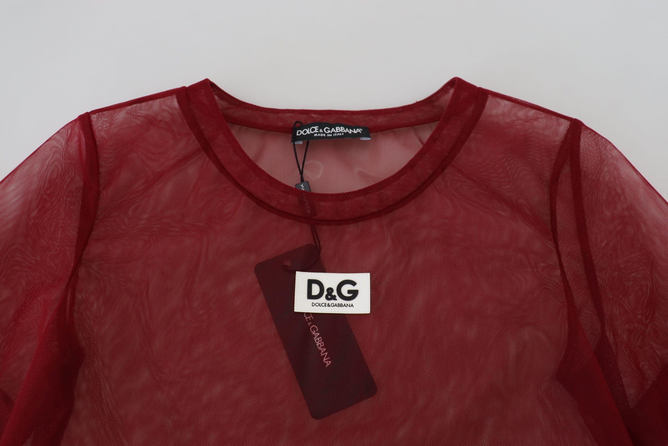 Dolce & Gabbana Maroon Nylon Two Layer Shift Mini Dress Dolce & Gabbana
