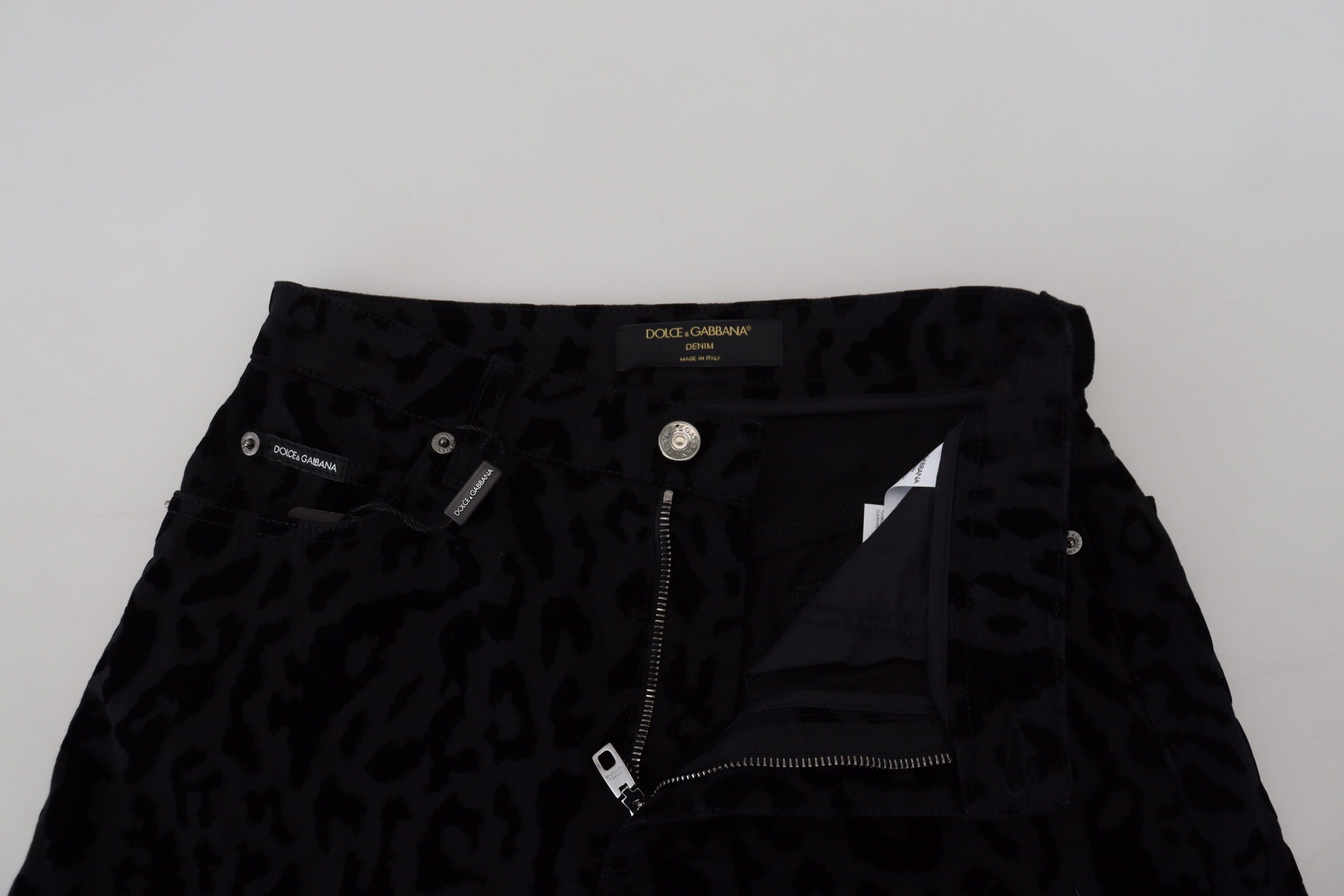 Dolce & Gabbana Black Denim Cotton Stretch Hot Pants Shorts Dolce & Gabbana