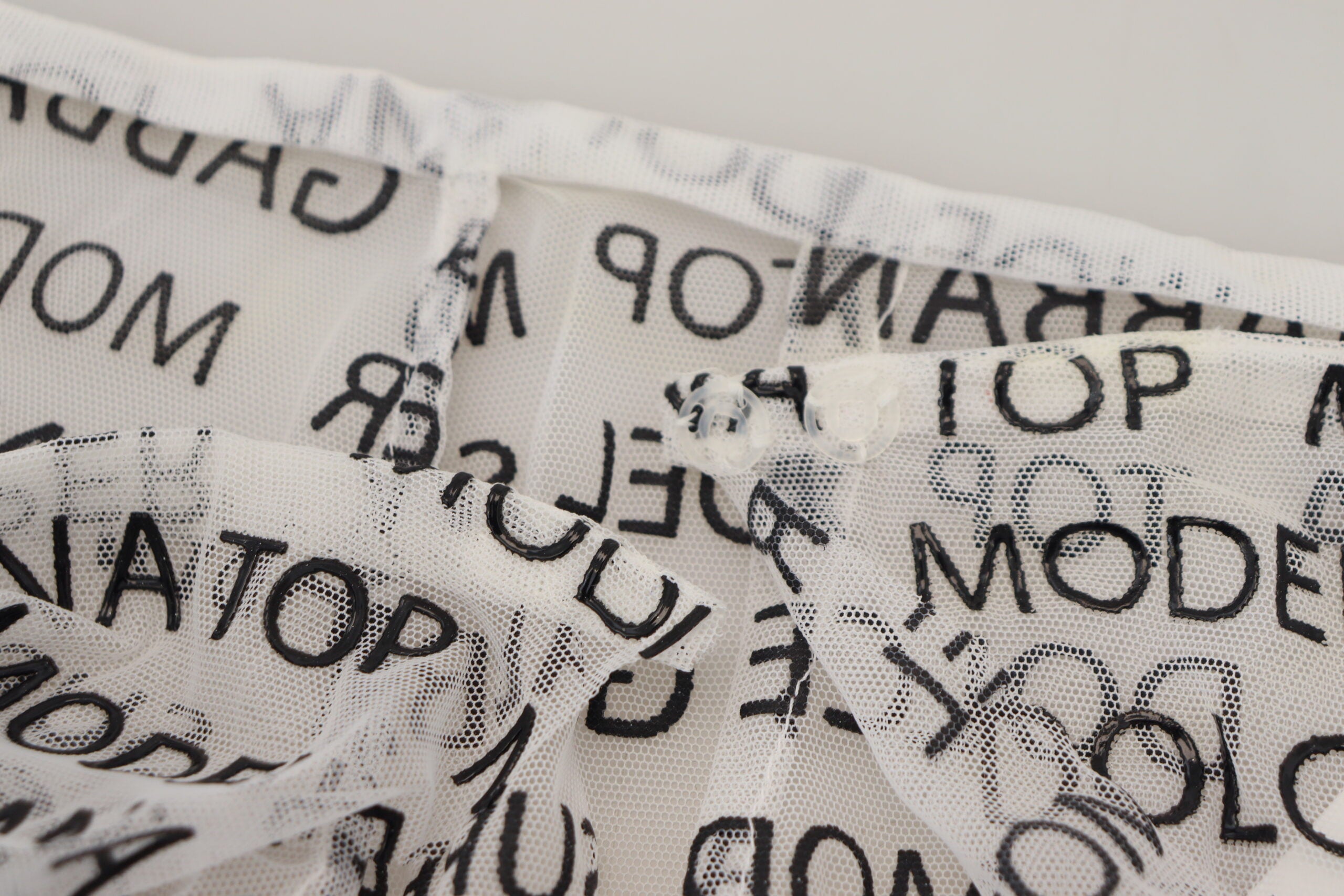 Dolce & Gabbana White Logo See Through A-line Mini Skirt Dolce & Gabbana