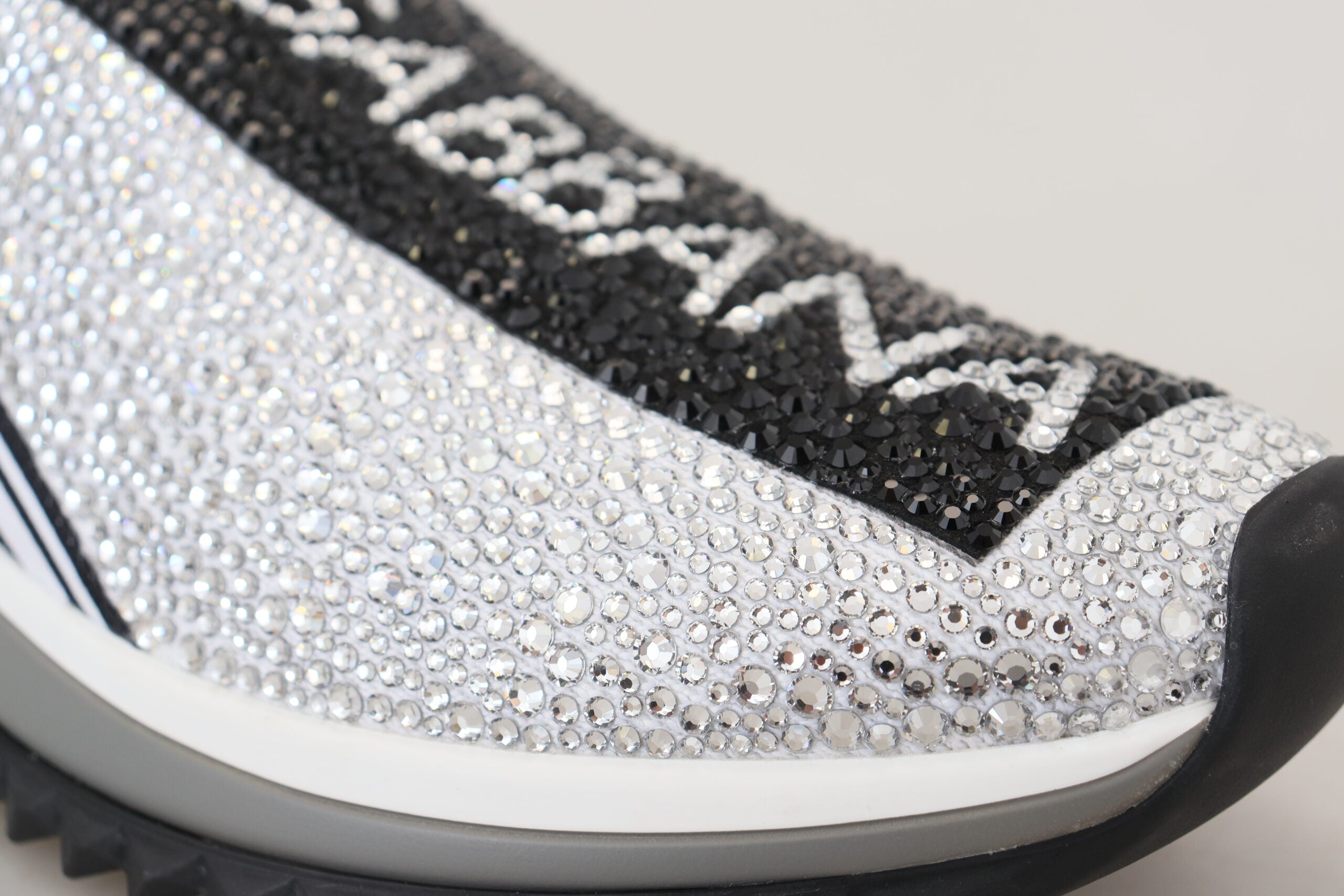 Dolce & Gabbana Silver Rhinestones Sorrento Sneakers Shoes Dolce & Gabbana