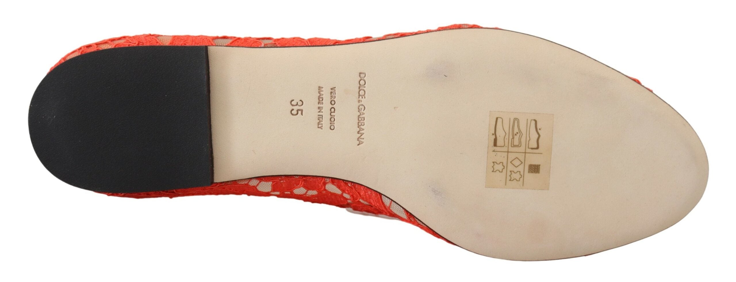 Dolce & Gabbana Red Taormina Lace Crystals Ballet Flats Shoes Dolce & Gabbana