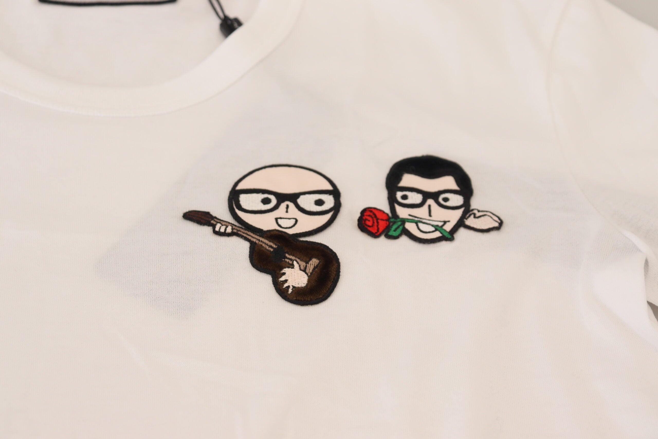 Dolce & Gabbana White #dgfamily Crewneck Cotton T-shirt Dolce & Gabbana