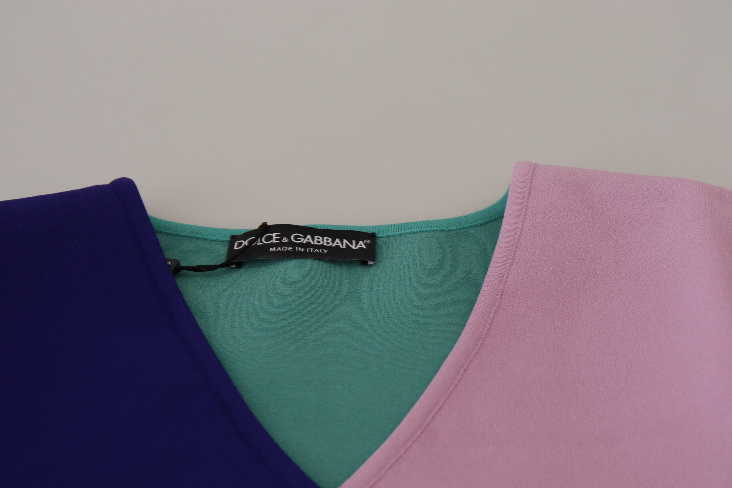 Dolce & Gabbana Multicolor V-neck Viscose Long Sleeves Sweater Dolce & Gabbana