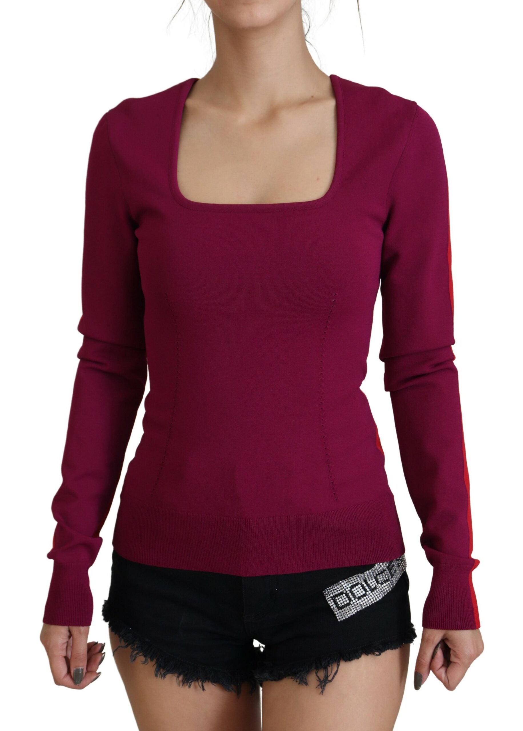 Dolce & Gabbana Multicolor Viscose Square Neck Pullover Sweater Dolce & Gabbana