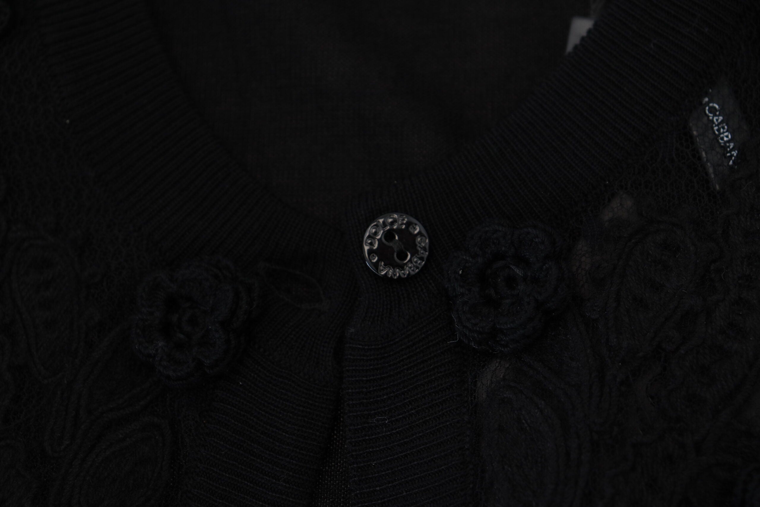 Dolce & Gabbana Black Floral Lace Button Cardigan Sweater Dolce & Gabbana