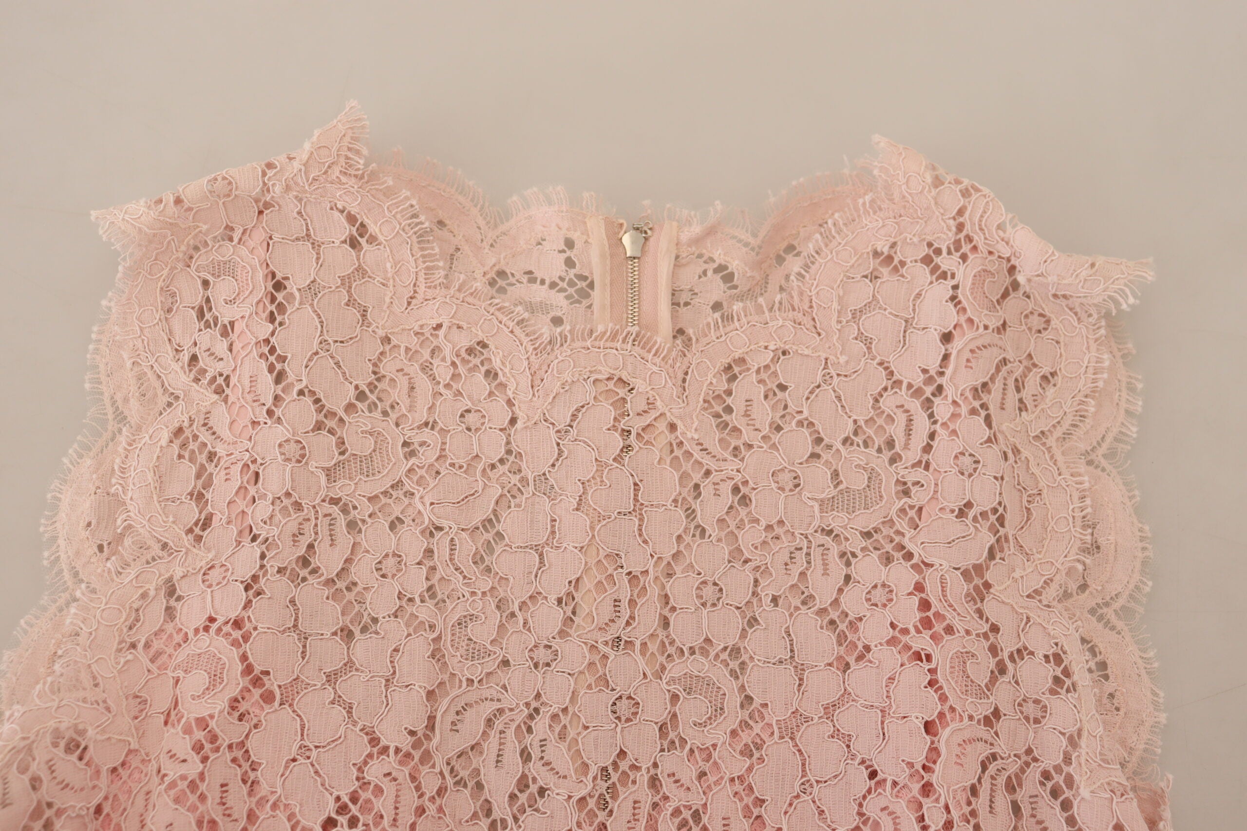 Dolce & Gabbana Pink Floral Lace Sleeveless Tank Blouse Top Dolce & Gabbana