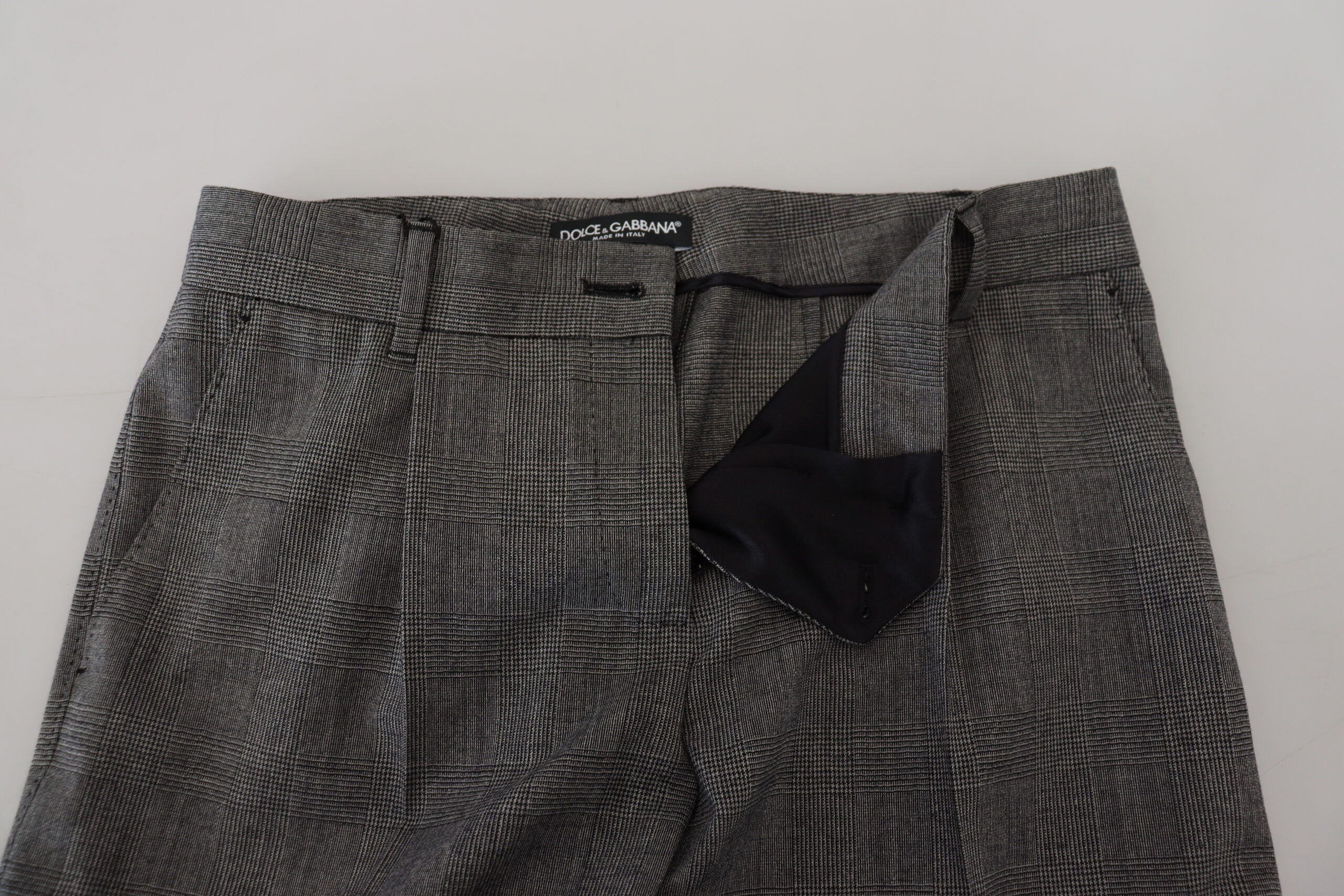 Dolce & Gabbana Gray High Waist Women Wool Pants Dolce & Gabbana