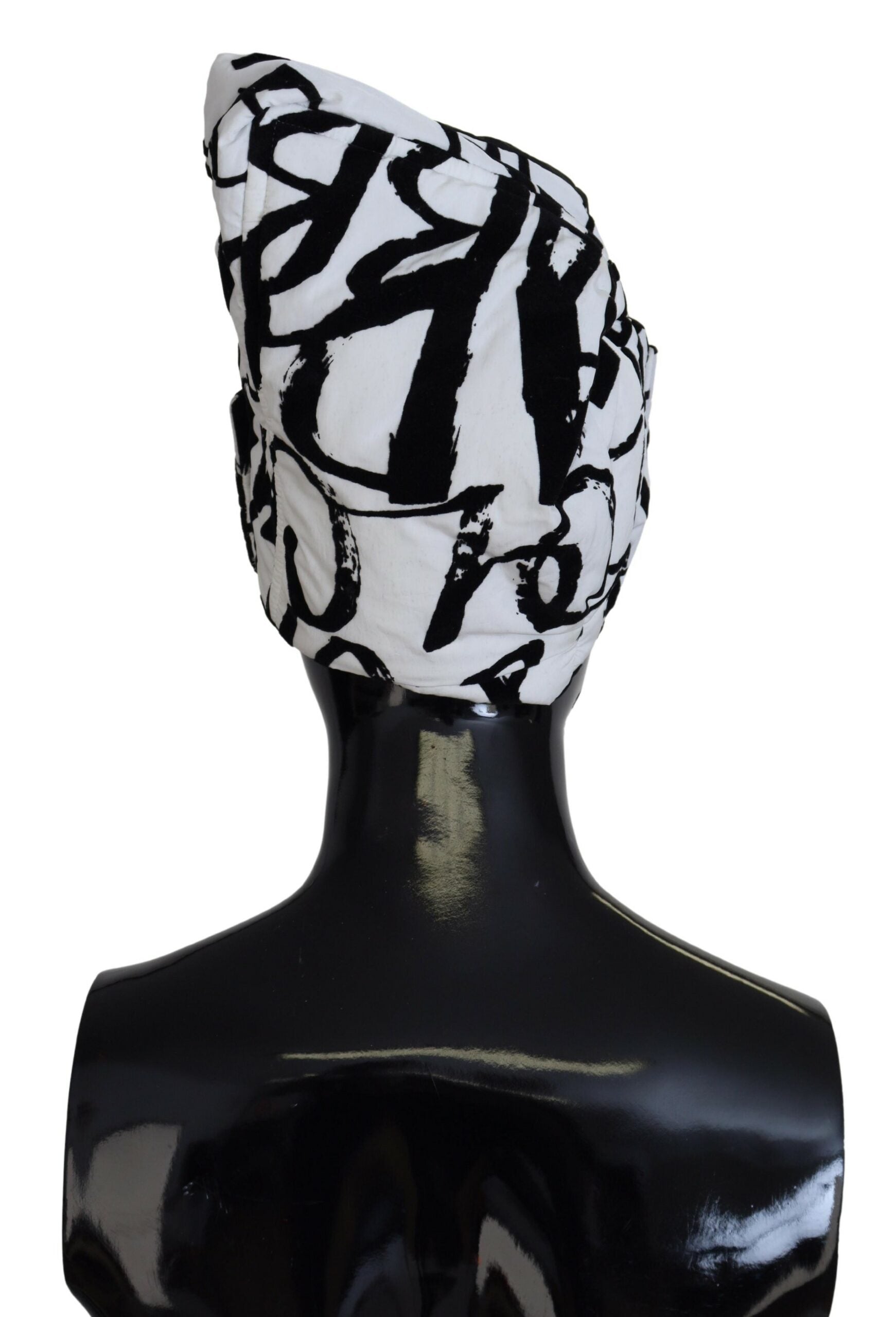 Dolce & Gabbana White Printed Nylon Women Winter Beanie Cap Hat Dolce & Gabbana