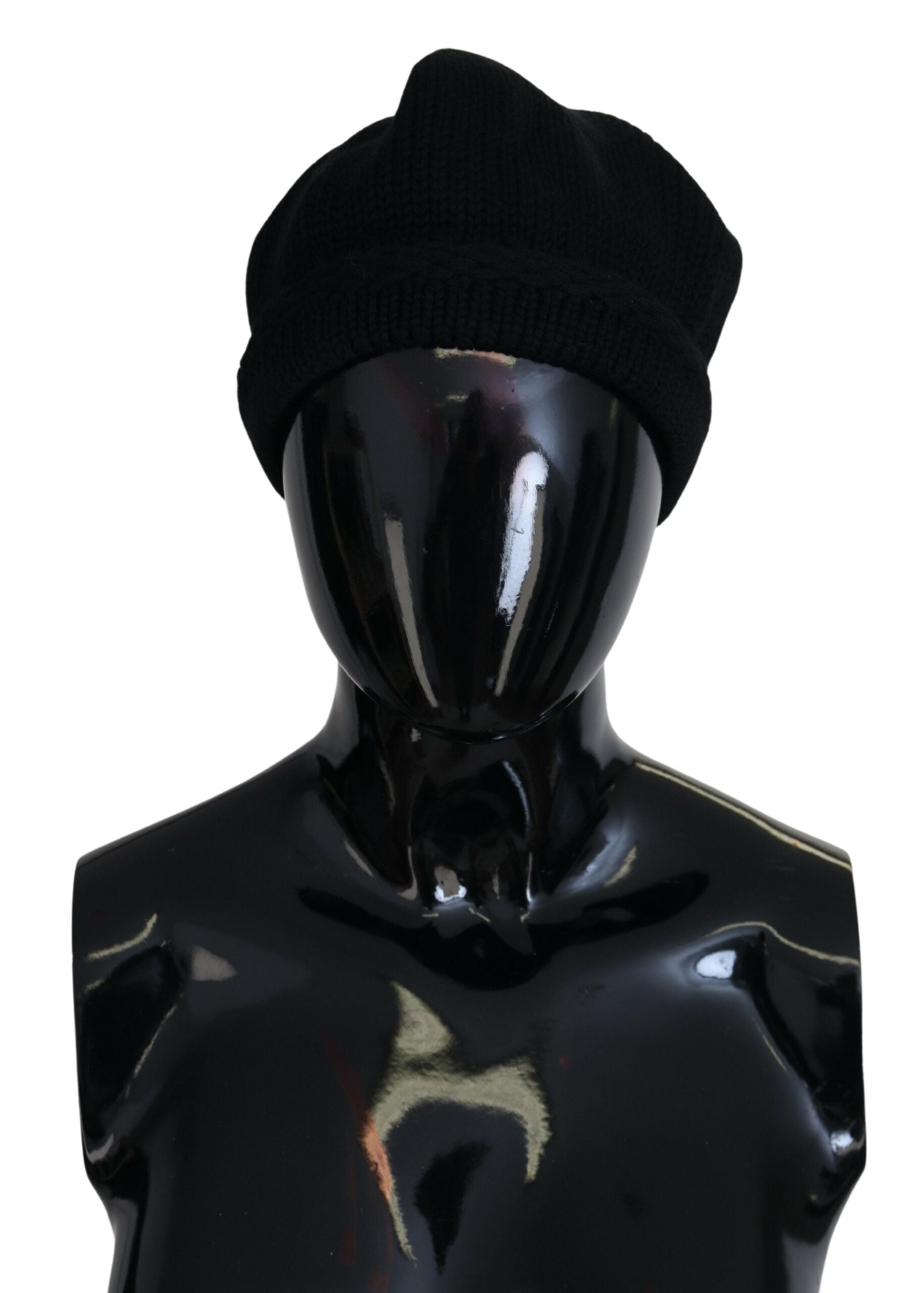 Dolce & Gabbana Black Virgin Wool Women Winter Beanie Cap Hat Dolce & Gabbana