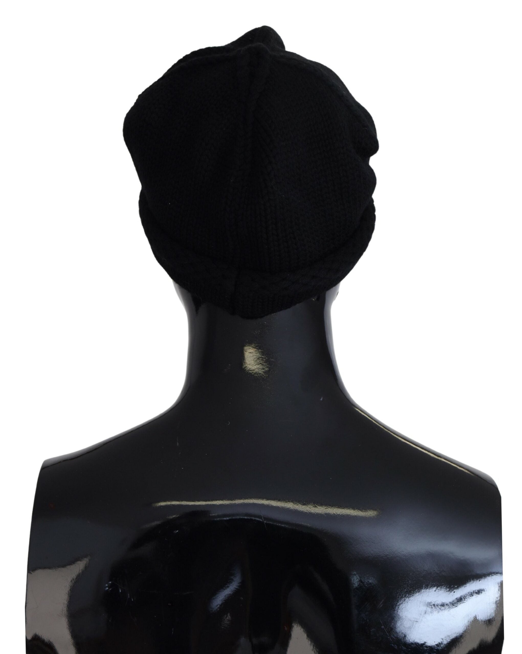 Dolce & Gabbana Black Virgin Wool Women Winter Beanie Cap Hat Dolce & Gabbana
