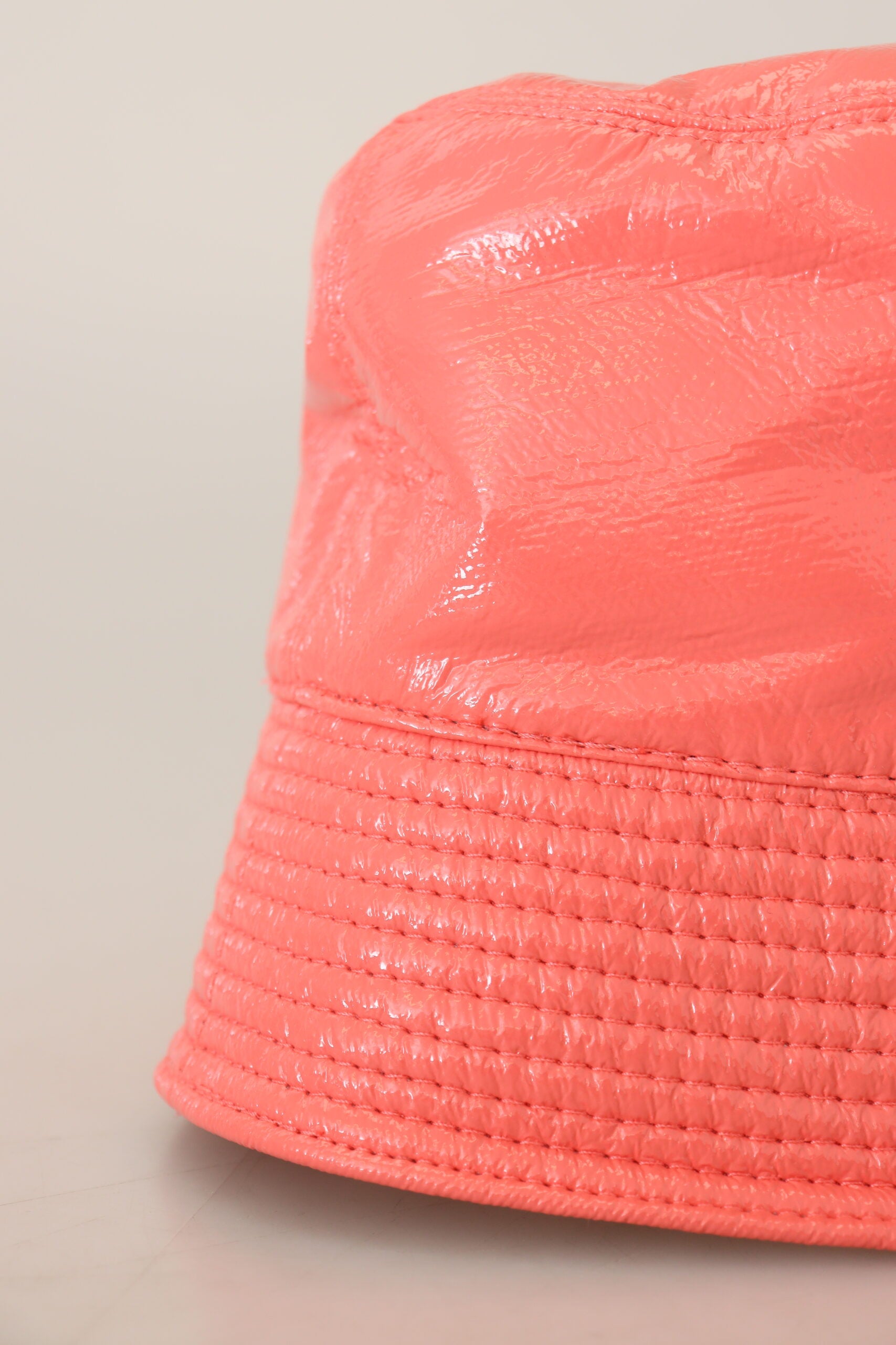 Dolce & Gabbana Peach Quilted Faux Leather Women Bucket Cap Hat Dolce & Gabbana