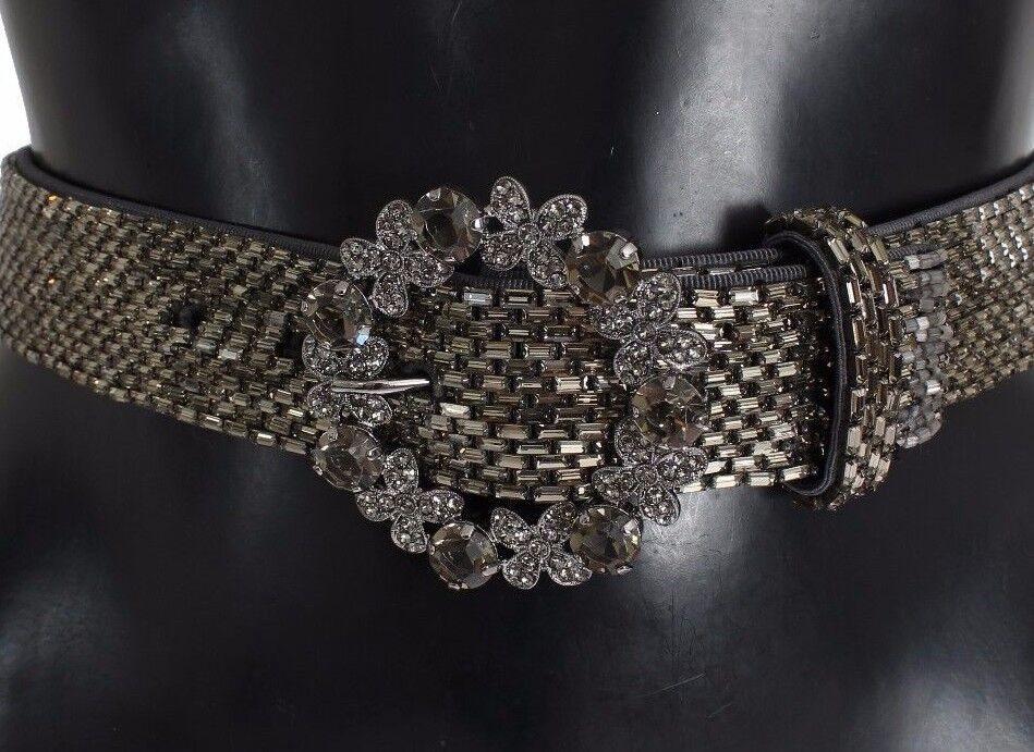 Dolce & Gabbana Multicolor Wide Crystal Buckle Sequined Belt Dolce & Gabbana