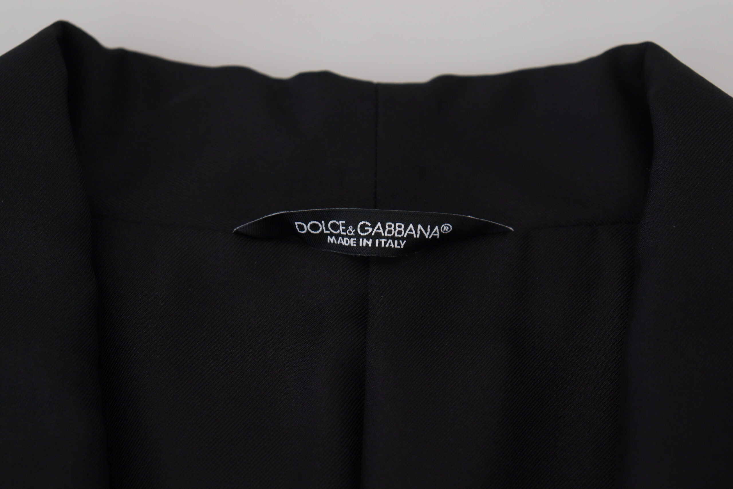 Dolce & Gabbana Black Robe Striped DG Patch Jacket Men Blazer Dolce & Gabbana