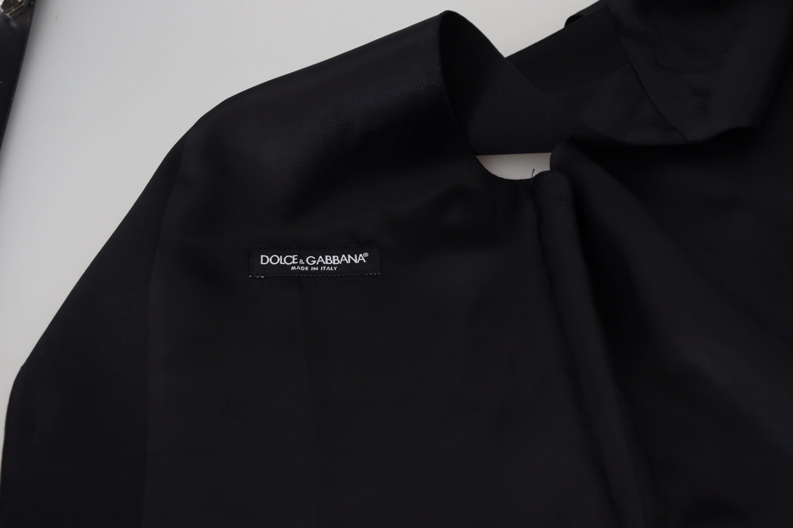 Dolce & Gabbana Black Virgin Wool Waistcoat Formal Vest Dolce & Gabbana