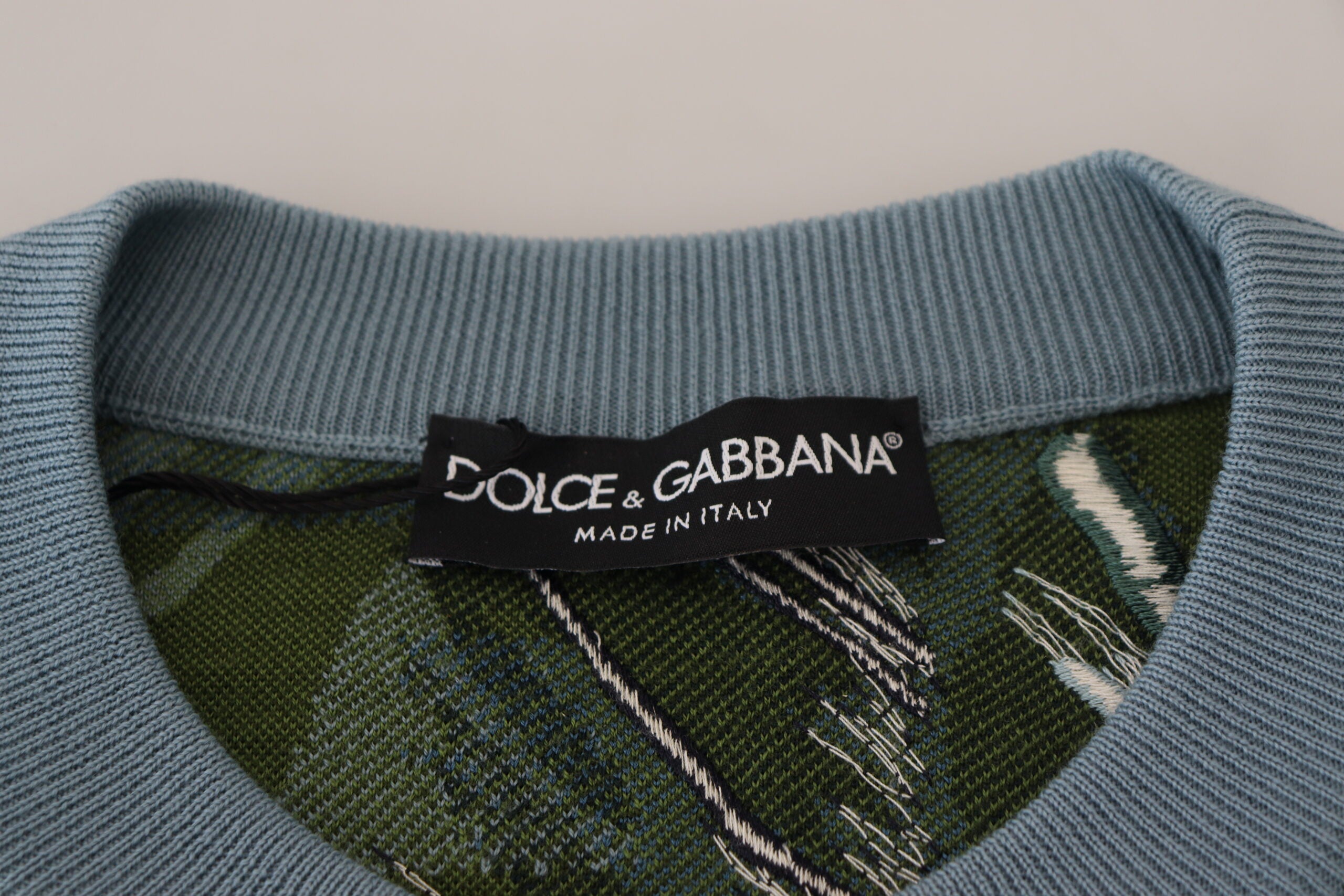 Dolce & Gabbana Multicolor Jungle Wool Pullover Logo Sweater Dolce & Gabbana