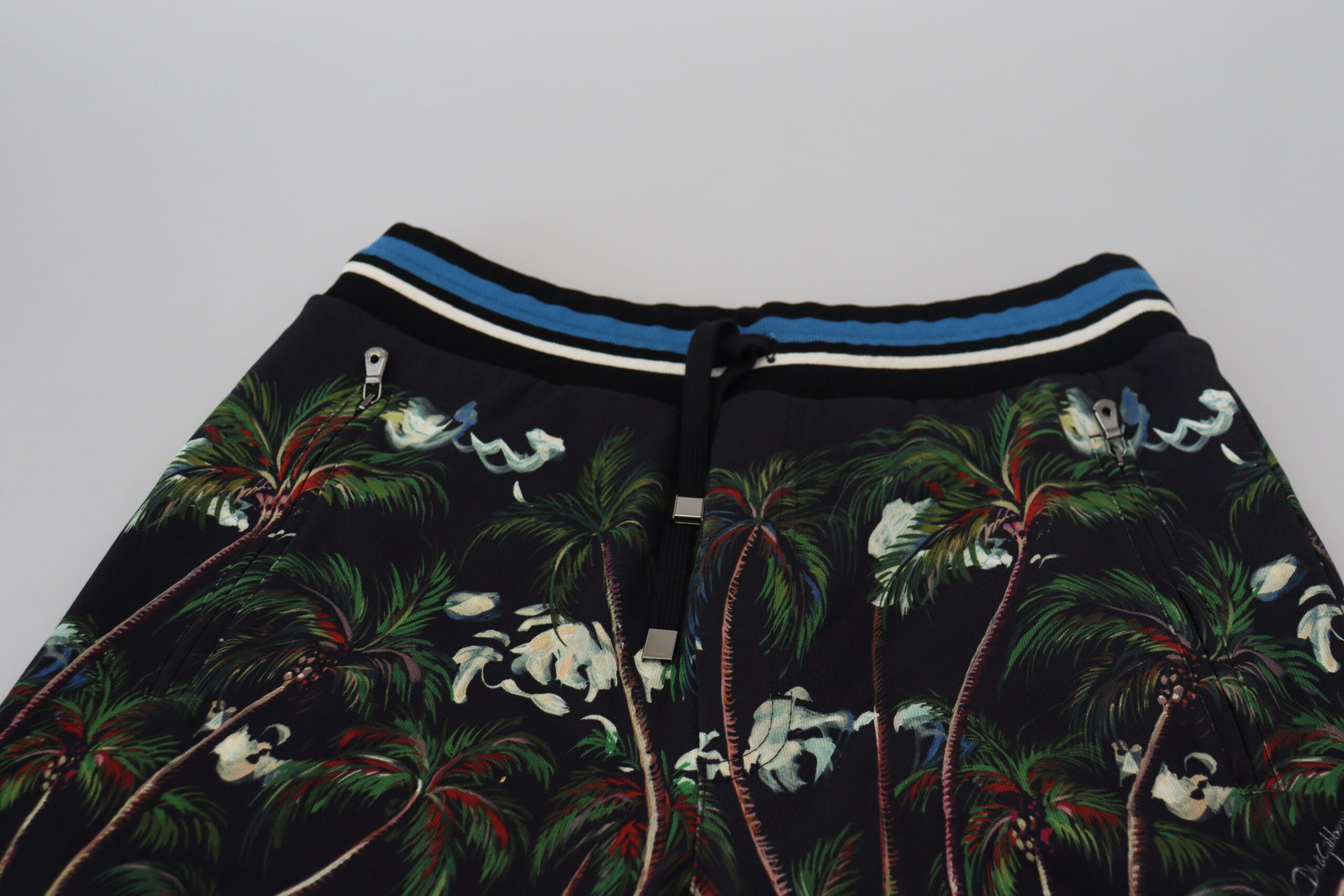 Dolce & Gabbana Black Cotton Volcano Print Casual Shorts Dolce & Gabbana