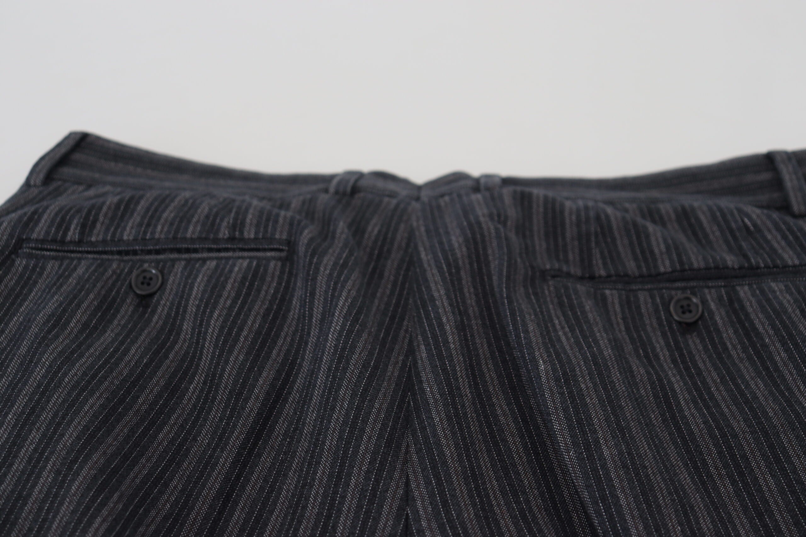Dolce & Gabbana Dark Gray Stripes Chino Dress Pants Dolce & Gabbana