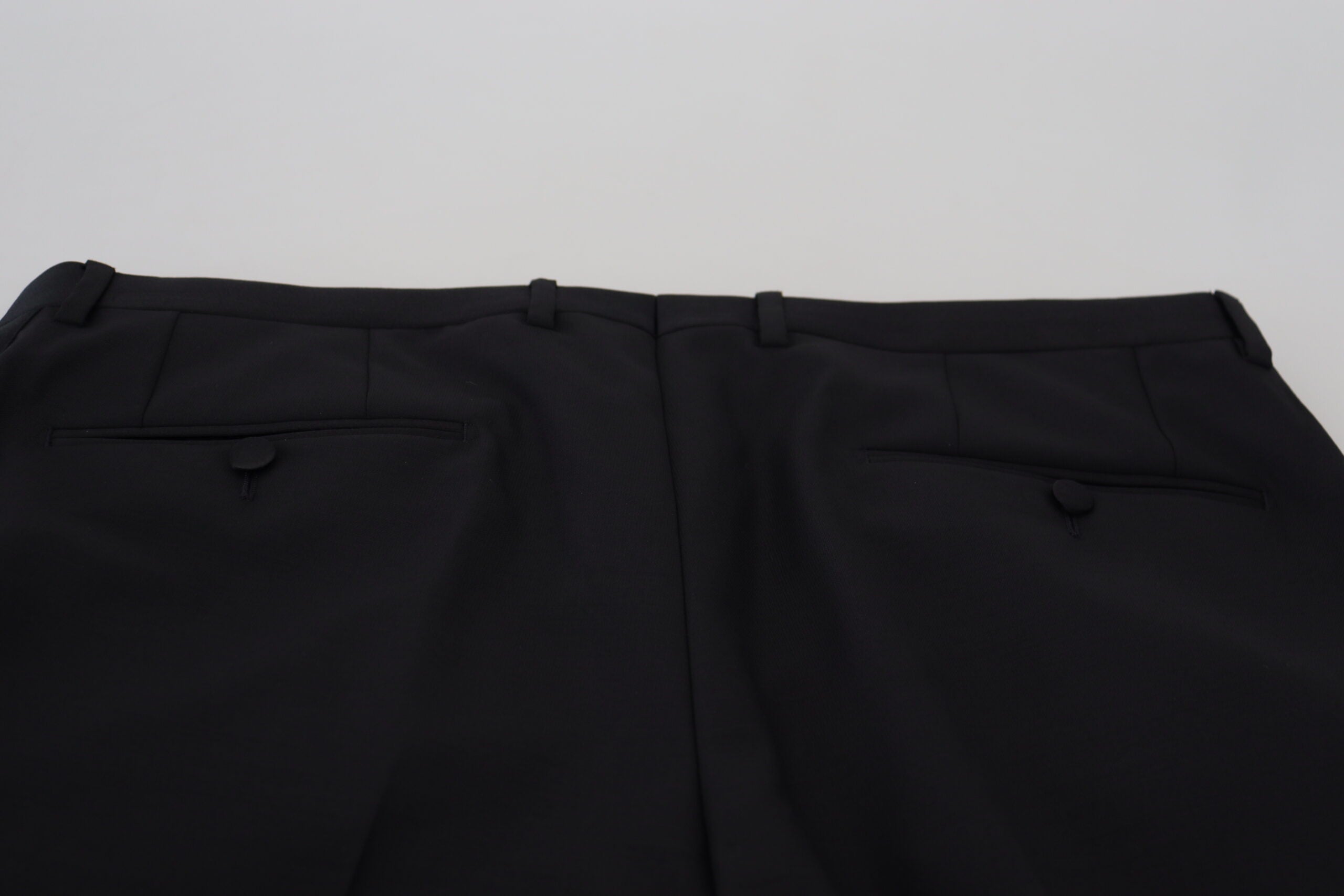 Dolce & Gabbana Black Wool Chino Dress Formal Pants Dolce & Gabbana
