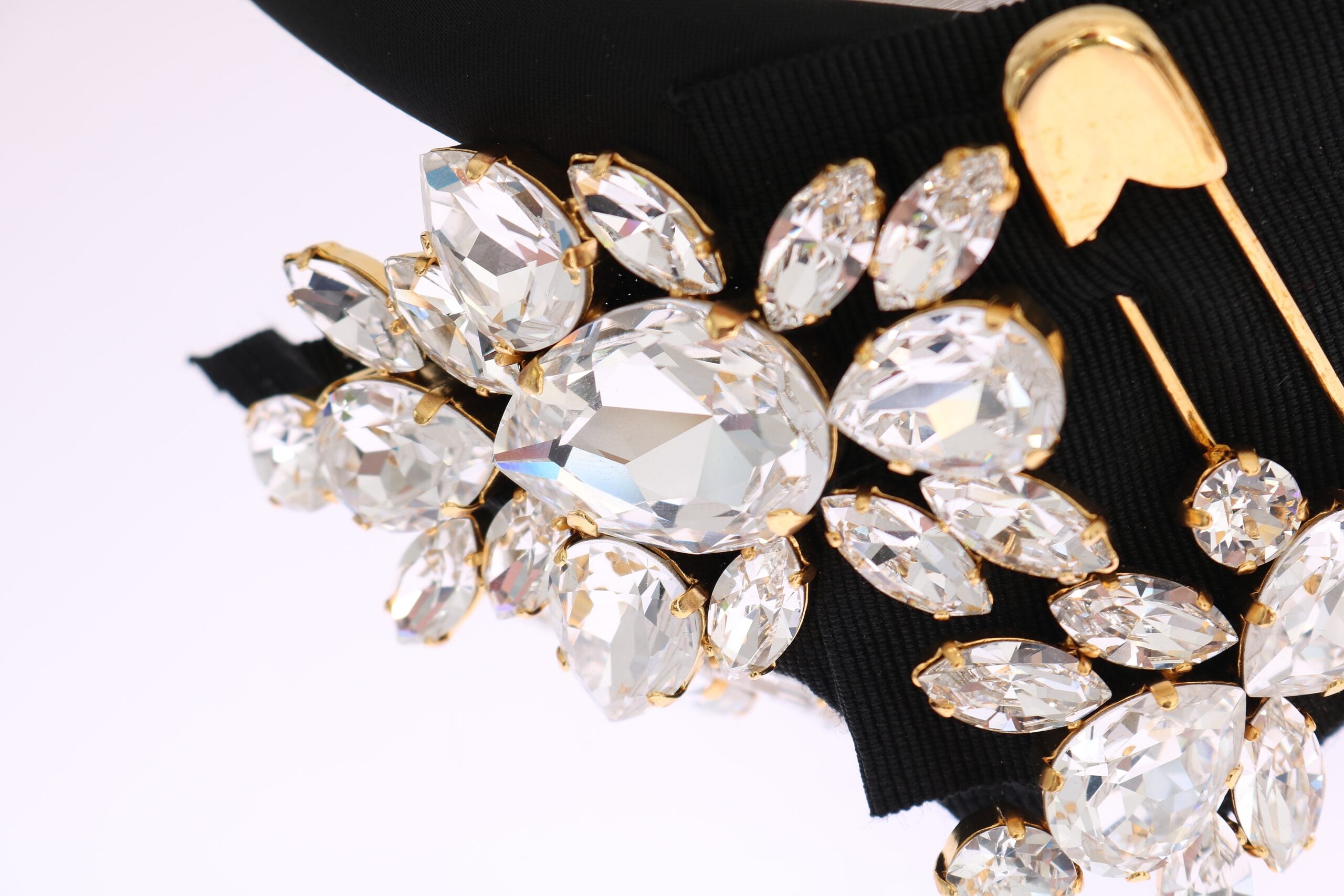 Dolce & Gabbana Black Crystal White Hair Parrucchiera Headband Diadem Dolce & Gabbana