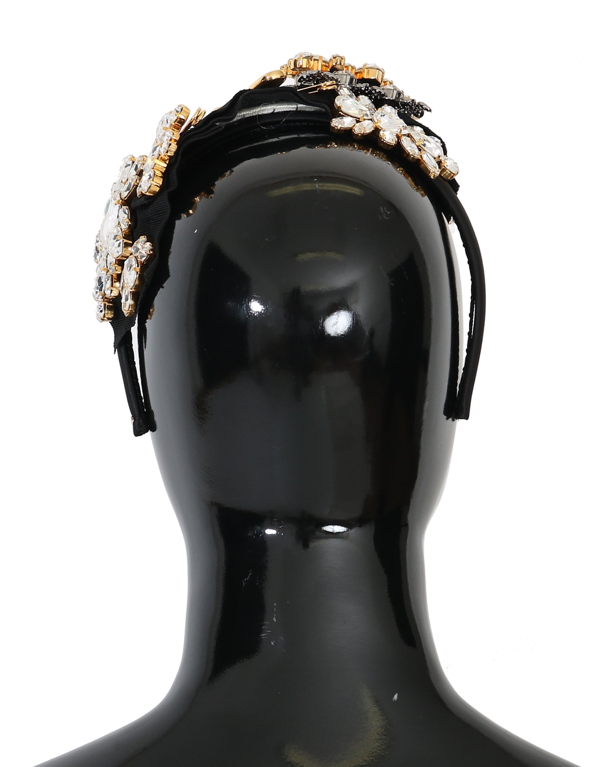 Dolce & Gabbana Black Crystal White Hair Parrucchiera Headband Diadem Dolce & Gabbana