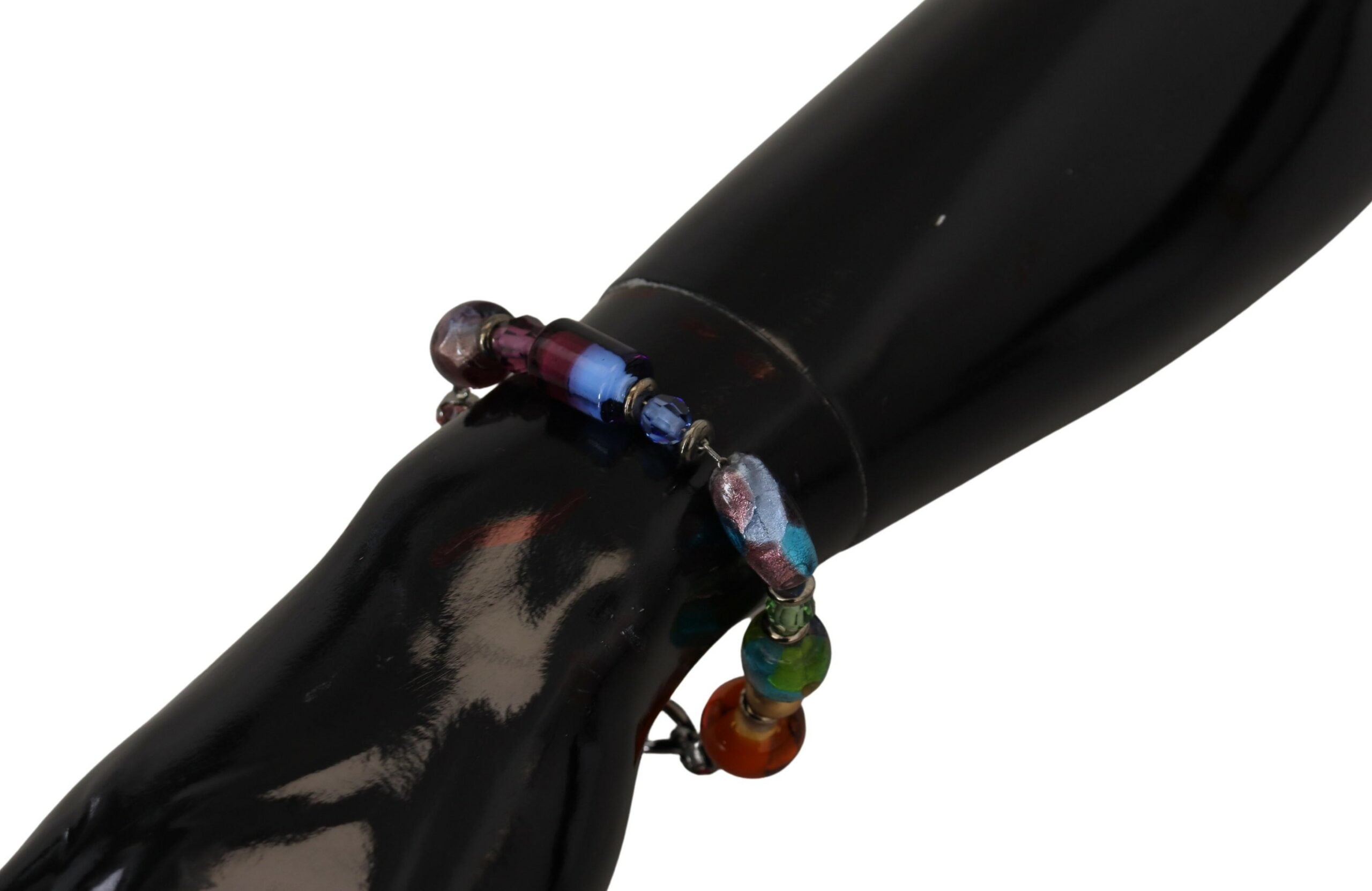 Dolce & Gabbana multicolor Silver Chain Brass Beaded Lobster Clasp Bracelet Dolce & Gabbana
