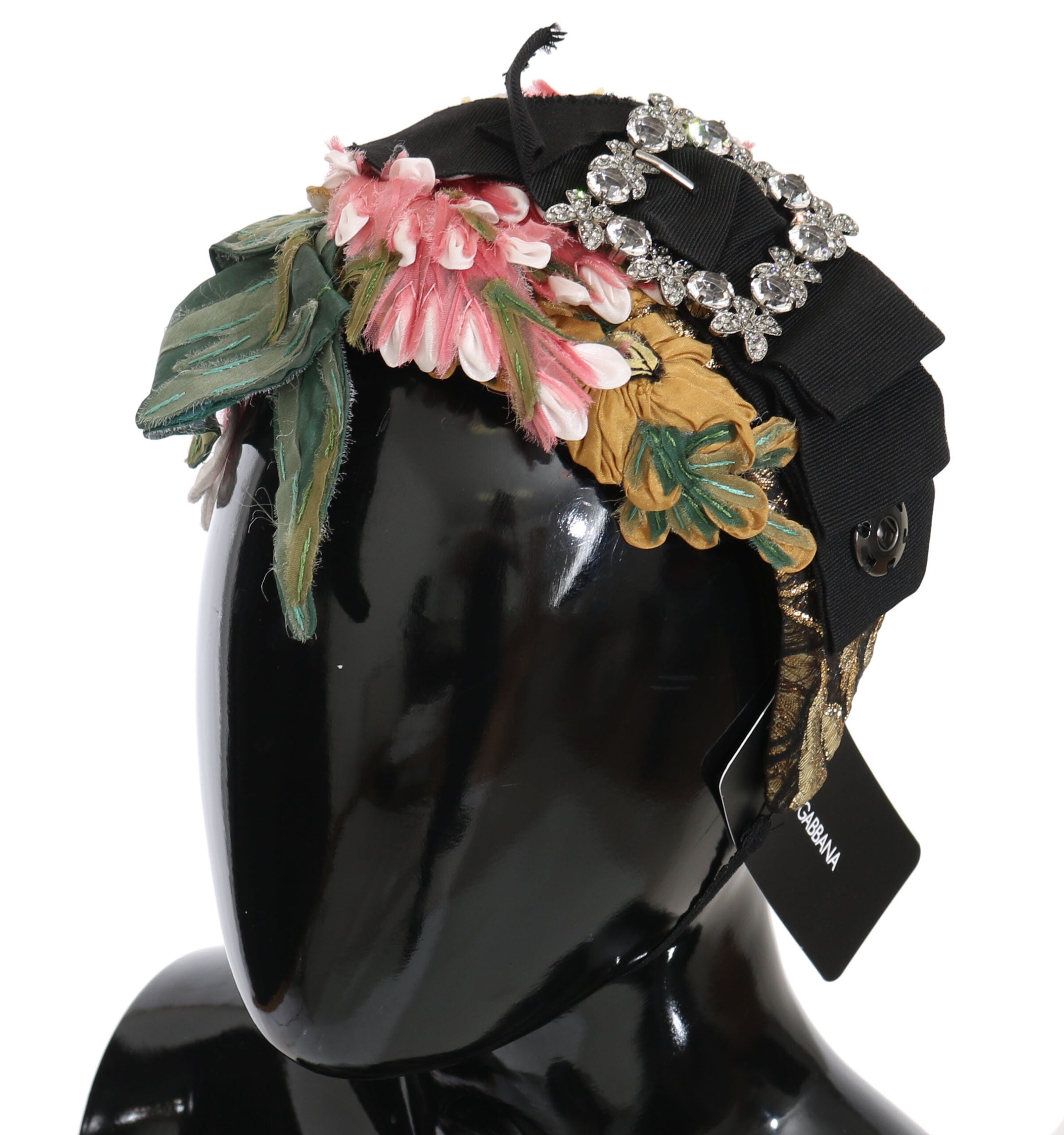 Dolce & Gabbana Multicolor Tiara Floral Crystal Bow Diadem Headband Dolce & Gabbana