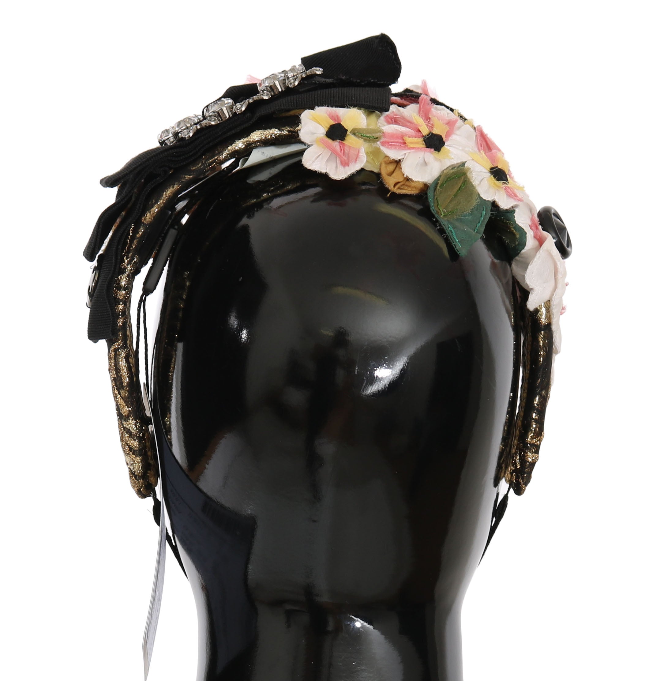 Dolce & Gabbana Multicolor Tiara Floral Crystal Bow Diadem Headband Dolce & Gabbana