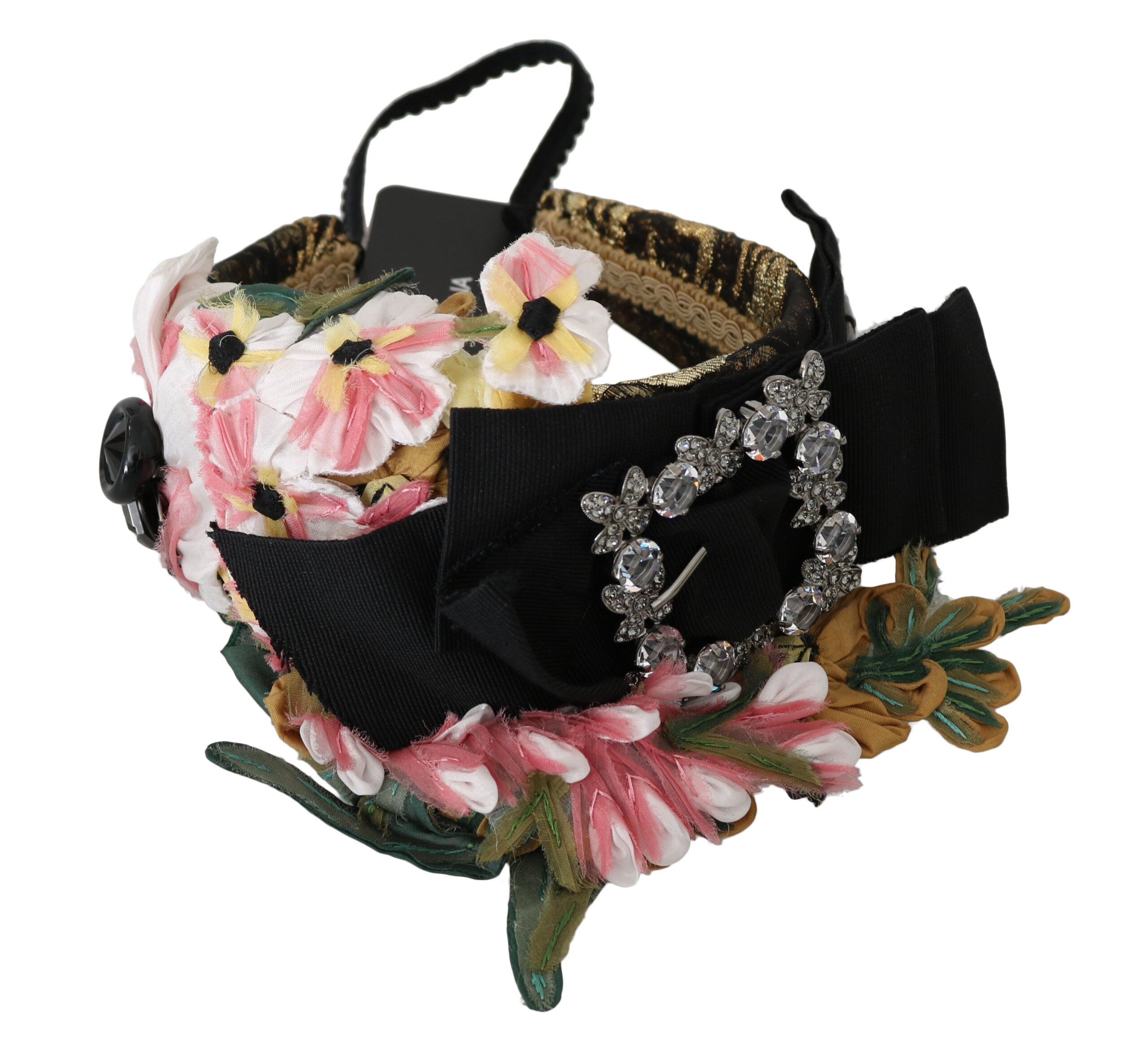 Dolce & Gabbana Multicolor Tiara Floral Crystal Bow Diadem Headband Dolce & Gabbana