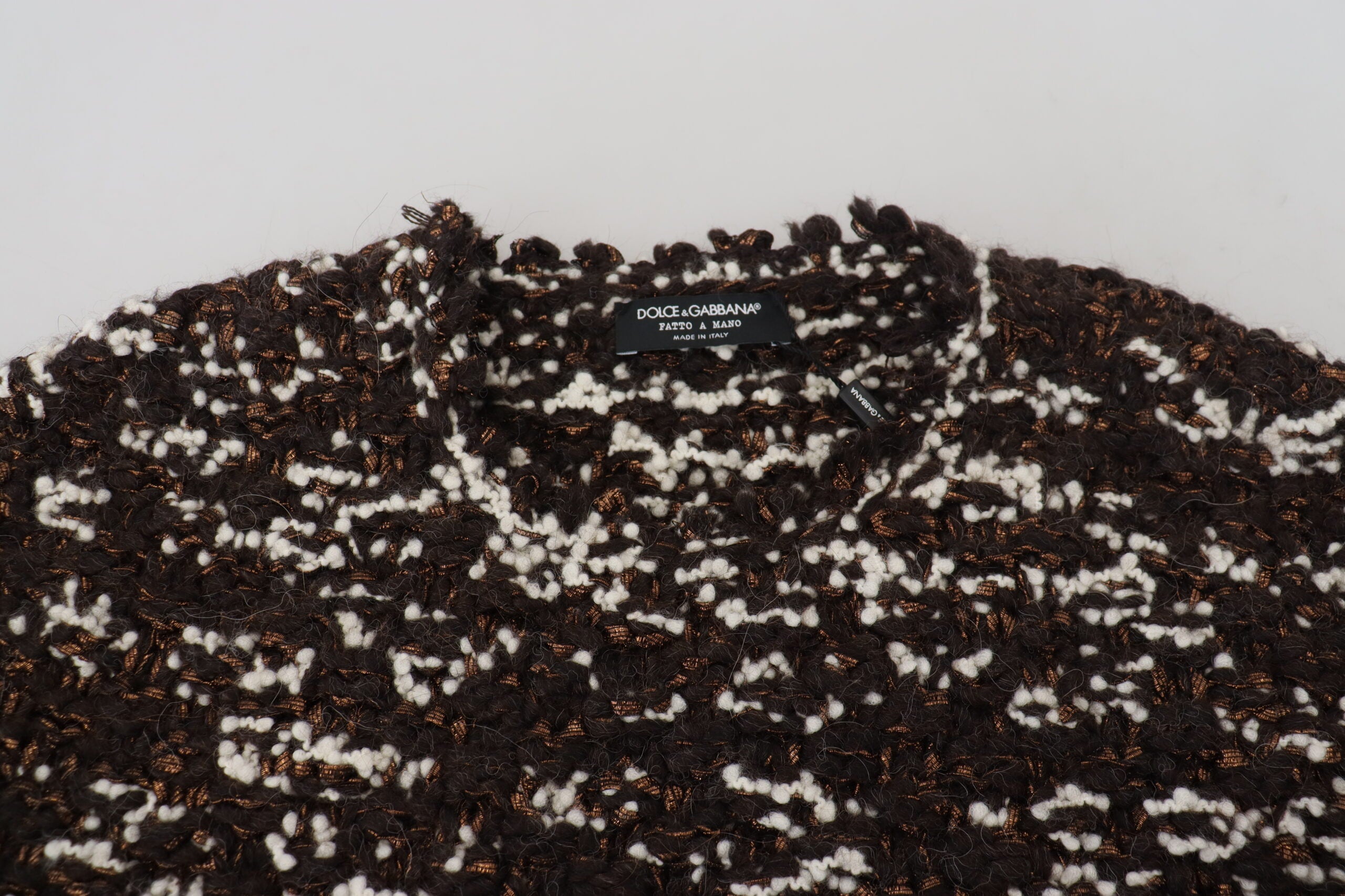 Dolce & Gabbana Brown Knitted Wool Fatto A Mano Sweater Dolce & Gabbana