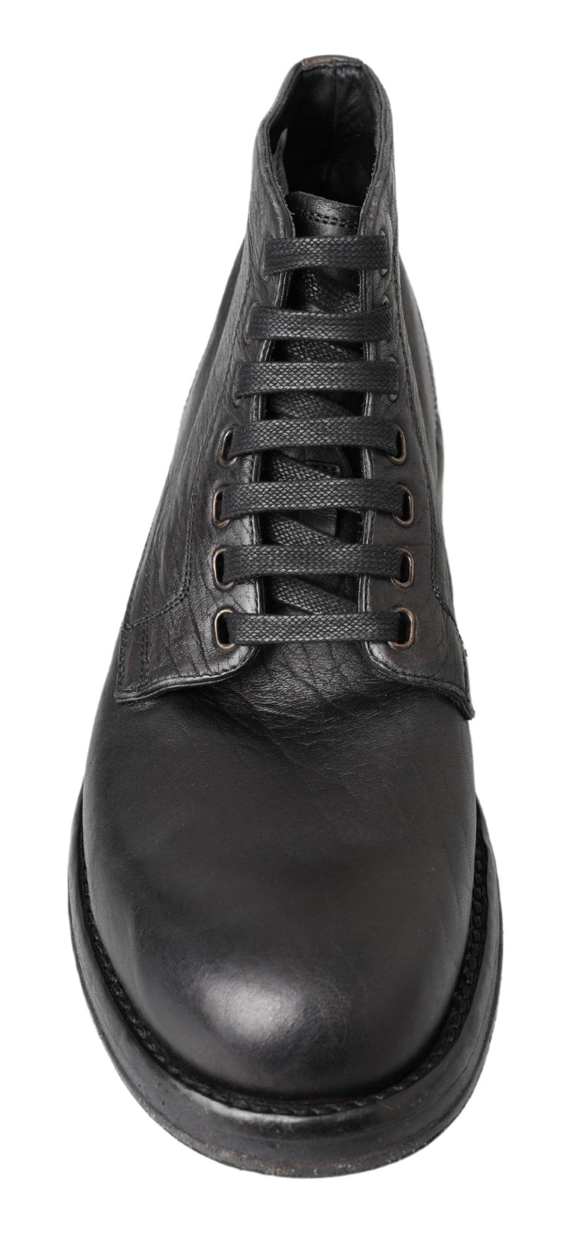 Dolce & Gabbana Black Horse Leather Perugino Boots Dolce & Gabbana