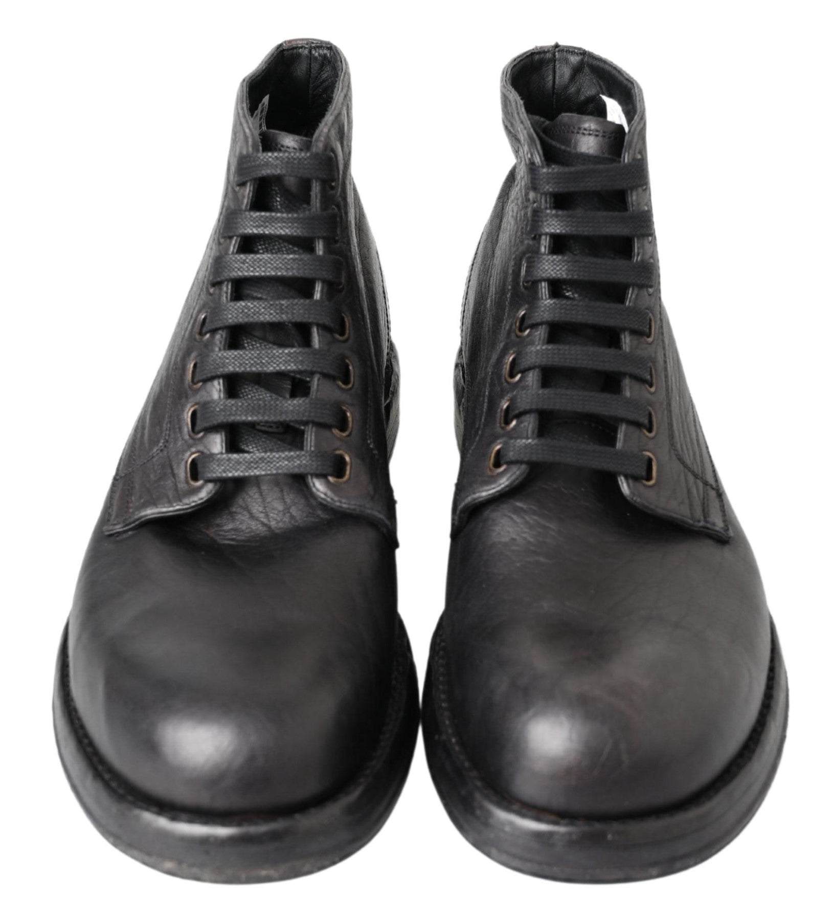 Dolce & Gabbana Black Horse Leather Perugino Boots Dolce & Gabbana